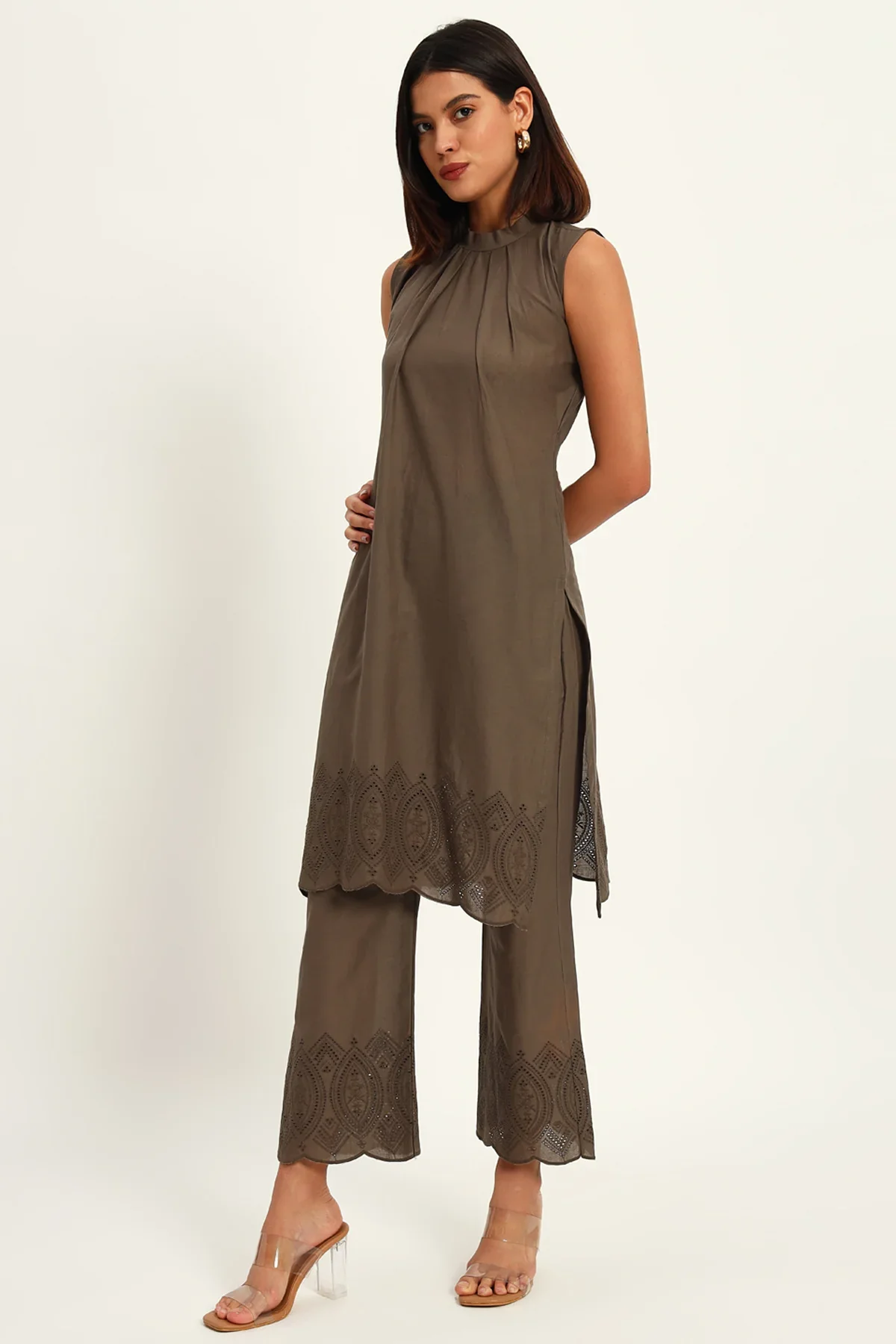 Chikankari Grace Tunic Set, Long - Image 3