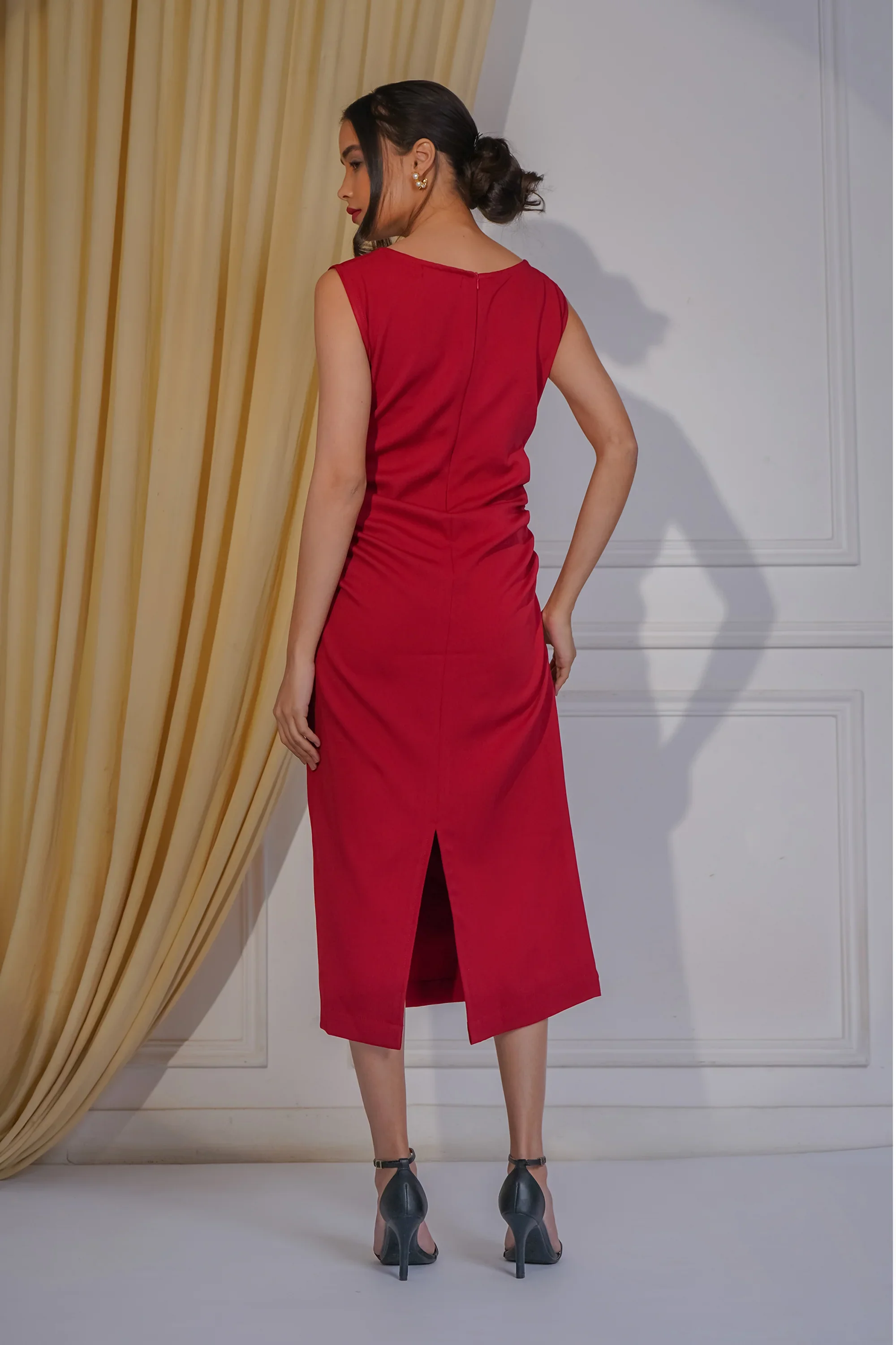 Crimson Crush Midi Dress - Image 4