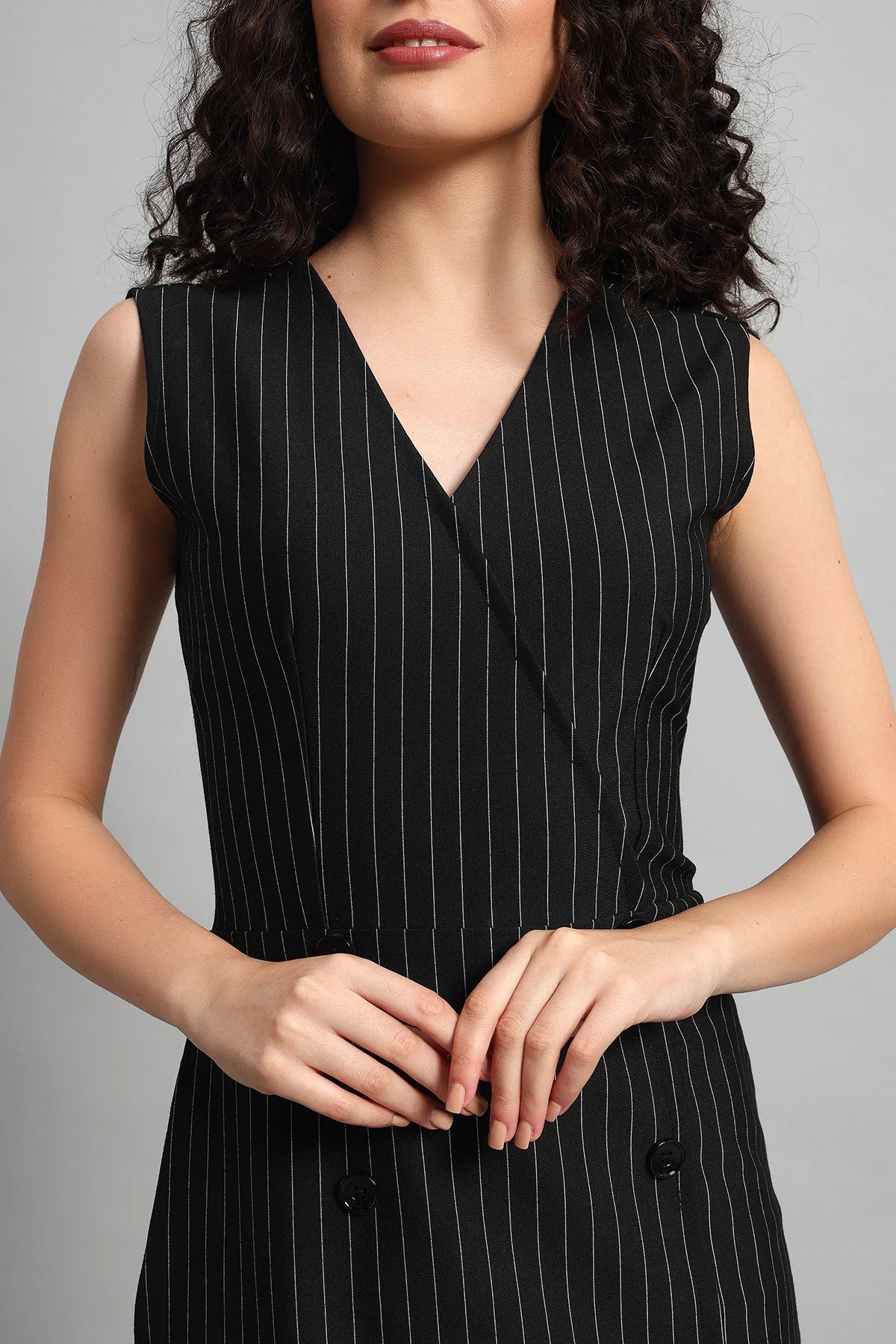 Double Breasted Vest Dress - Image 4