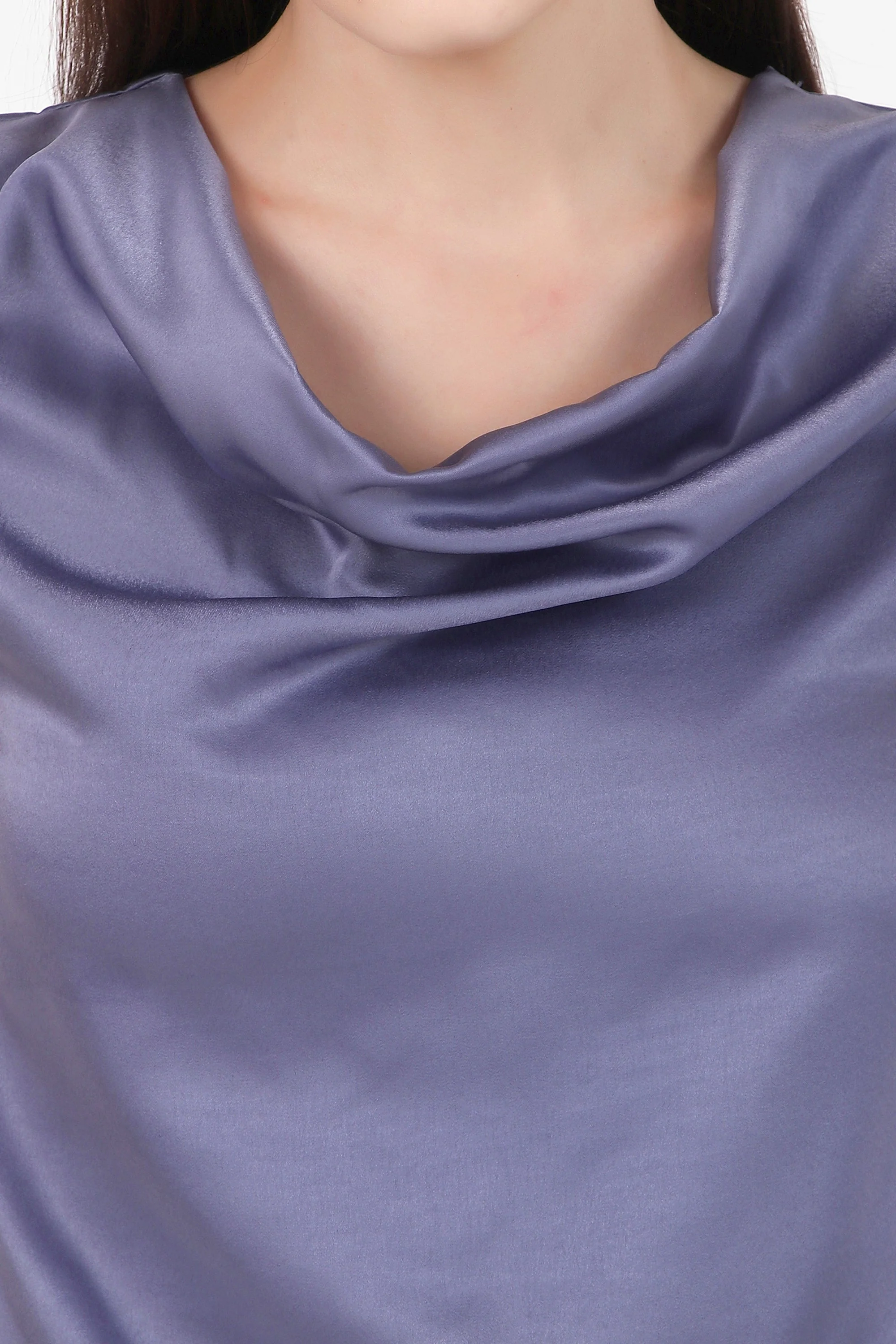 Drapey Cowl Neck Sleevless Top, Lavendar - Image 6