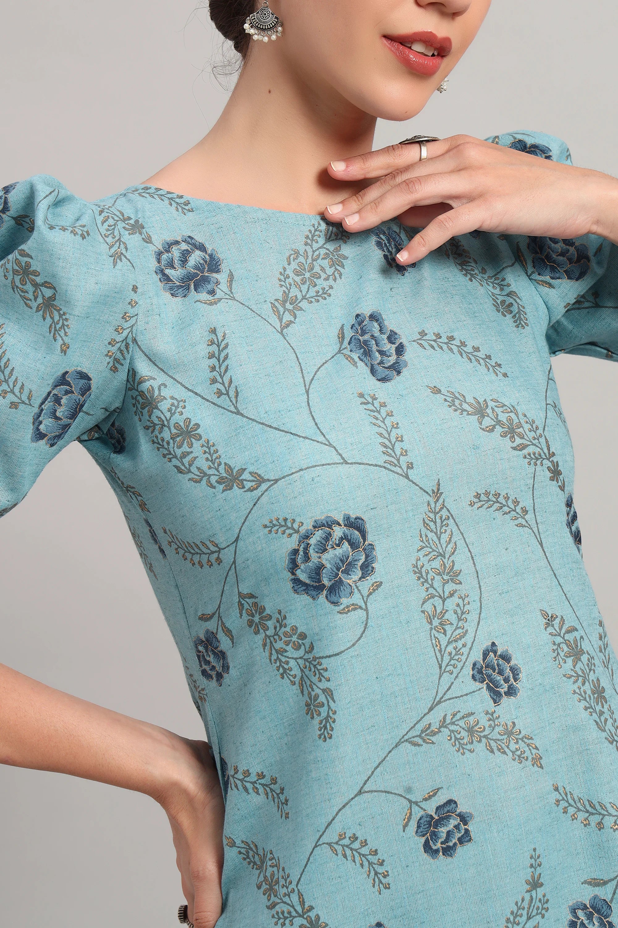 Dufftar Diaries Kurta Set, Sky Blue - Image 5