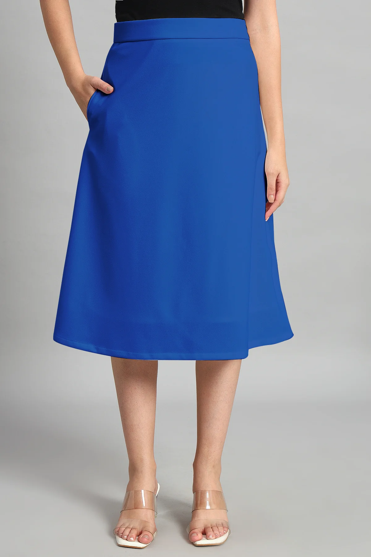 Flare of Grace Skirt Co-ord Set, Blue - Image 5