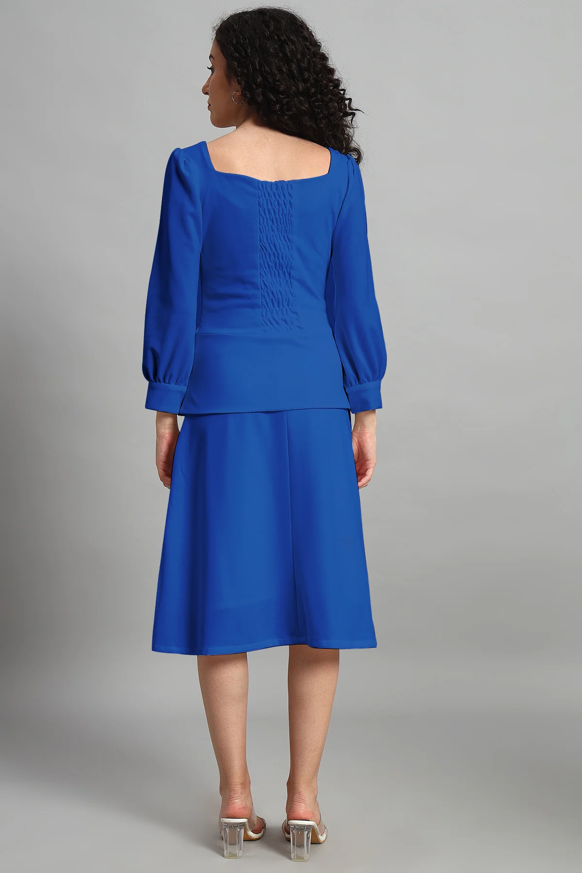 Flare of Grace Skirt Co-ord Set, Blue - Image 6