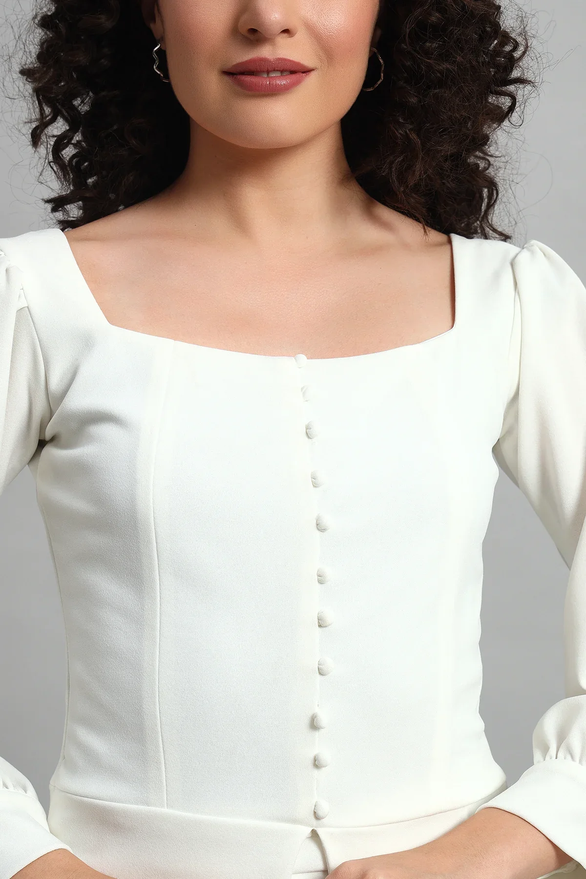 Flare of Grace Skirt Co-ord Set, Ivory - Image 3