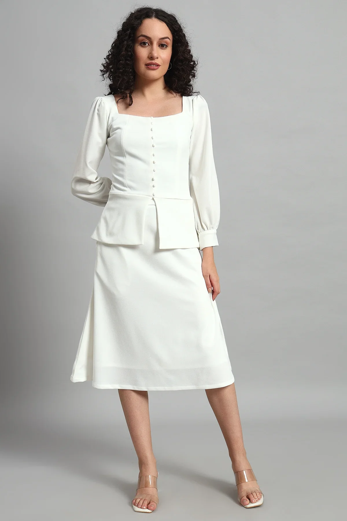 Flare of Grace Skirt Co-ord Set, Ivory - Image 5