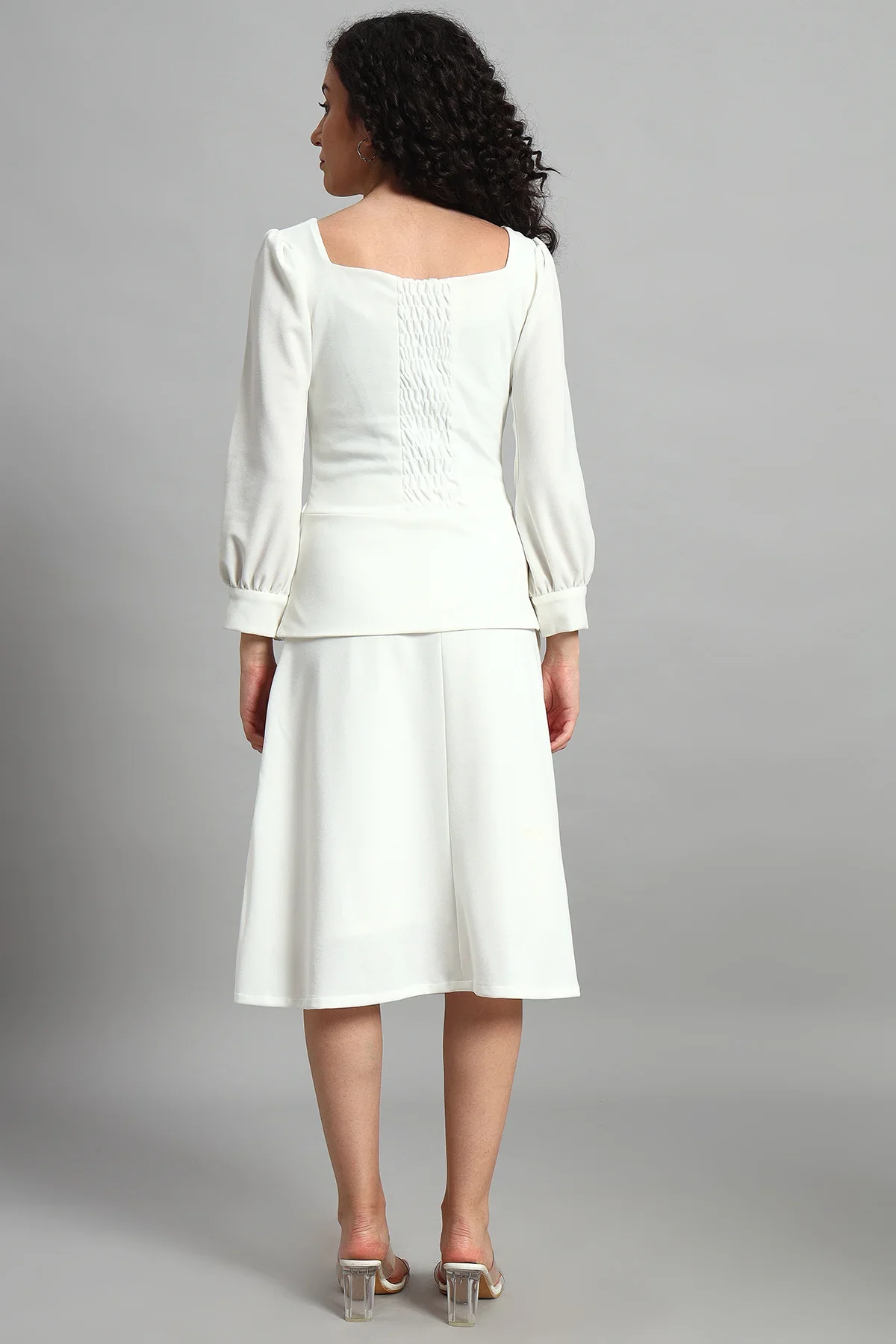 Flare of Grace Skirt Co-ord Set, Ivory - Image 7