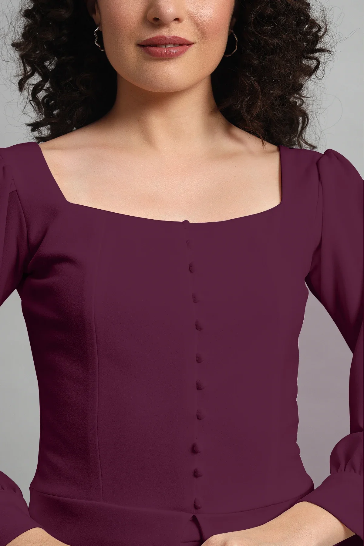 Flare of Grace Skirt Co-ord Set, Plum - Image 3