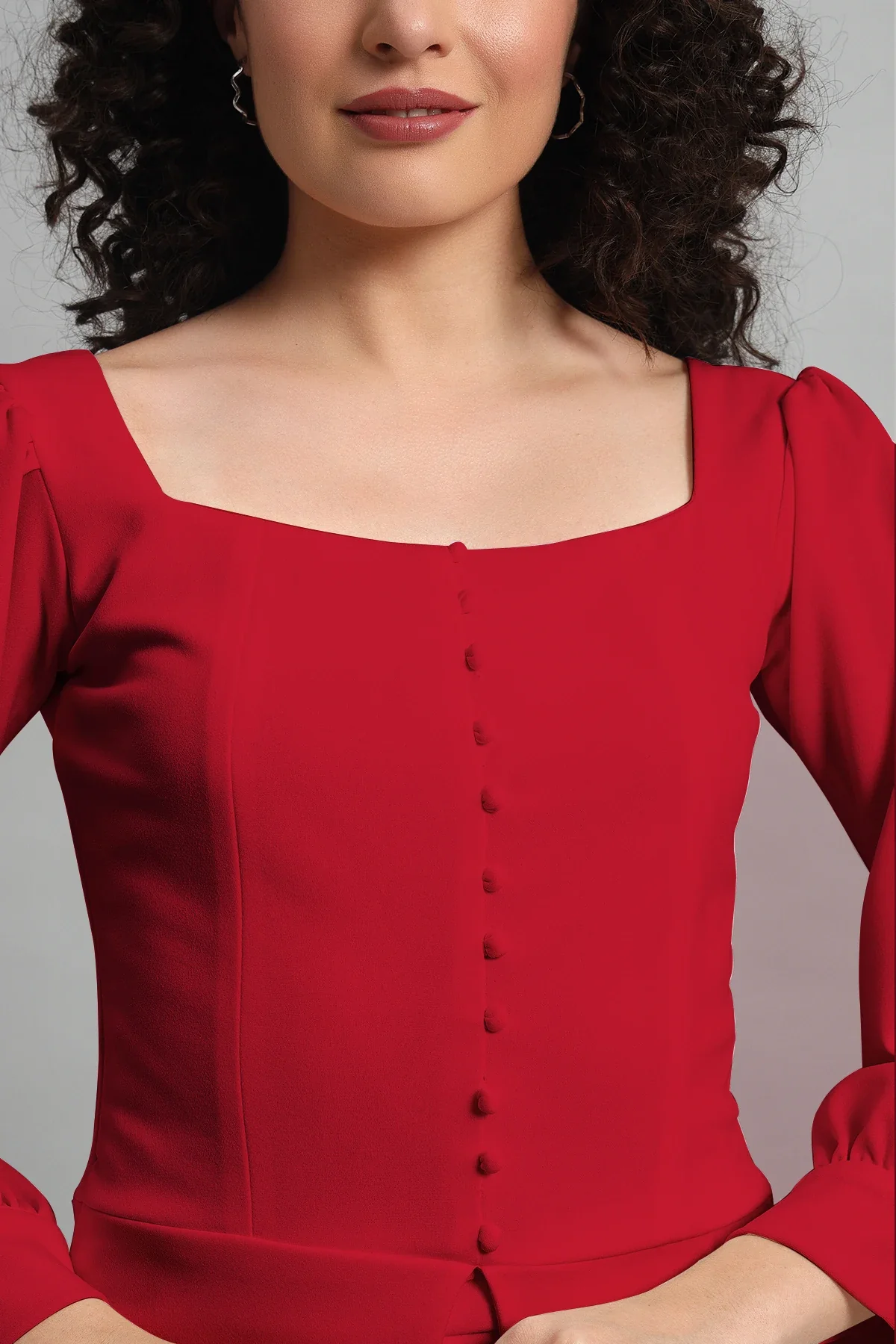 Flare of Grace Skirt Co-ord Set, Red - Image 3