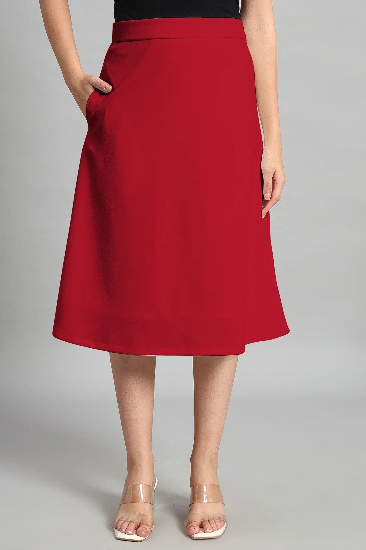 Flare of Grace Skirt Co-ord Set, Red - Image 4