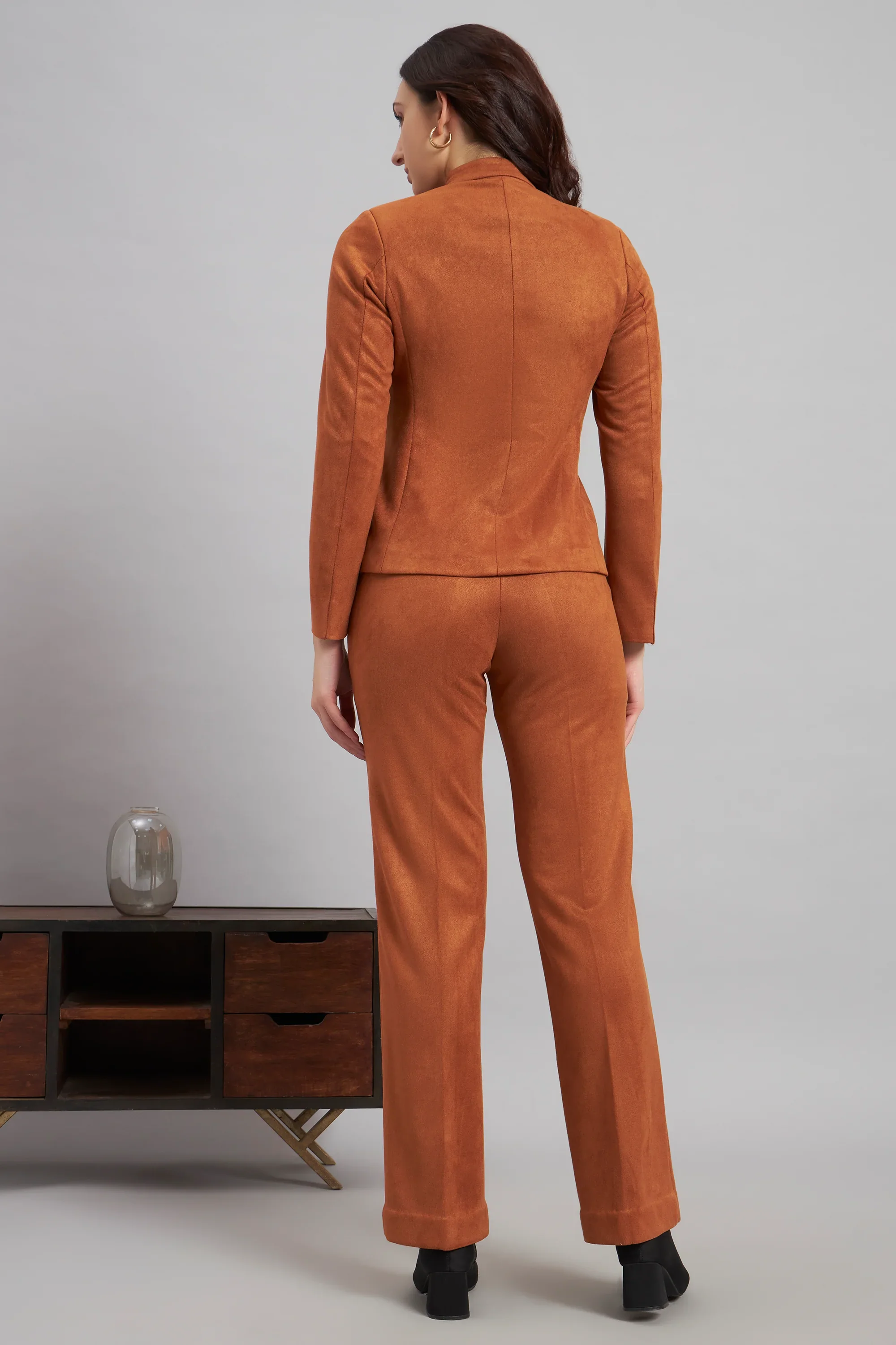 Grace with Grit Suede Jacket Trouser Co-ord, Tan - Image 7