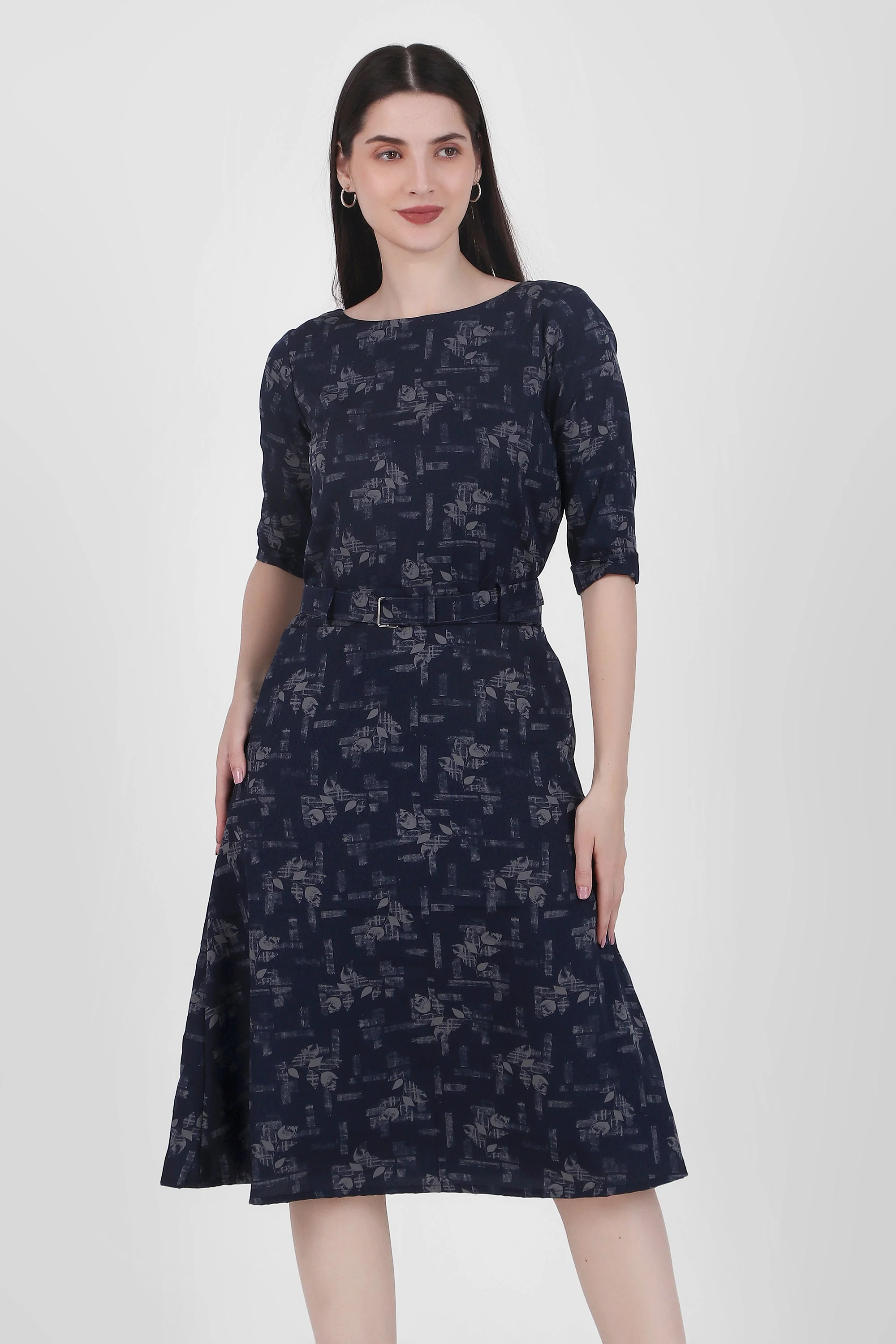 Graceful Drapes Midi Dress - Image 3