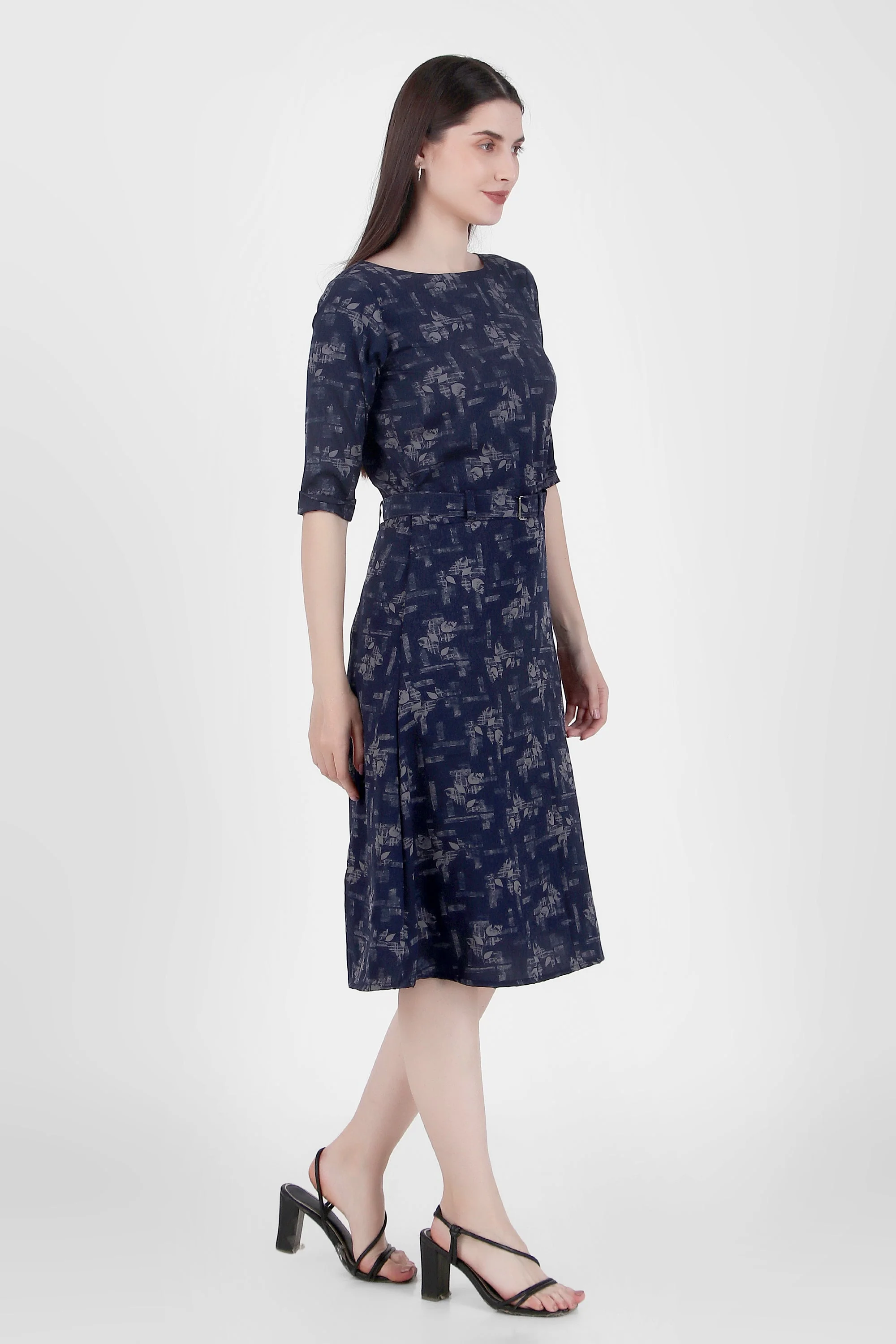 Graceful Drapes Midi Dress - Image 5