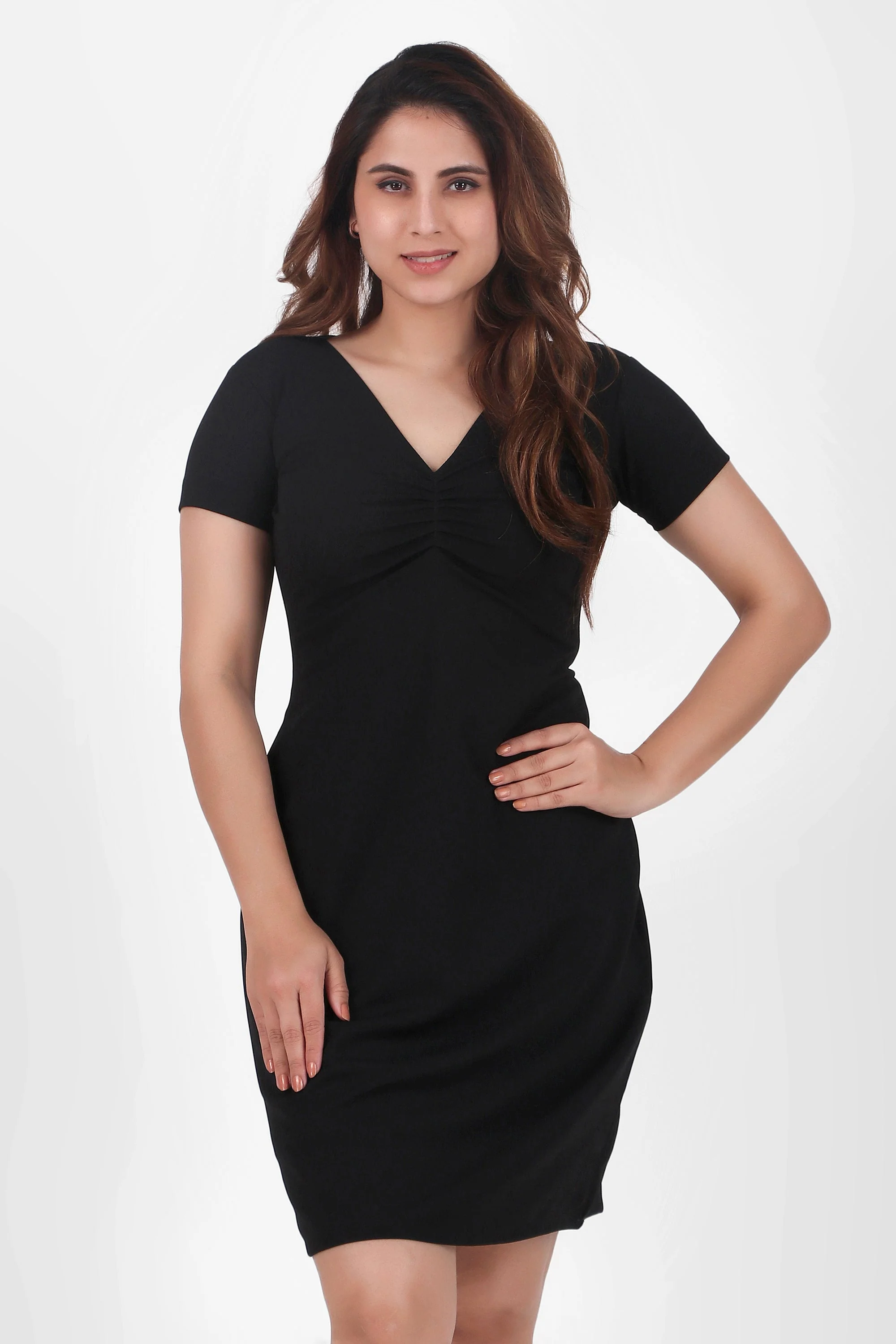 Graceful Gather Sheath Dress - Image 3