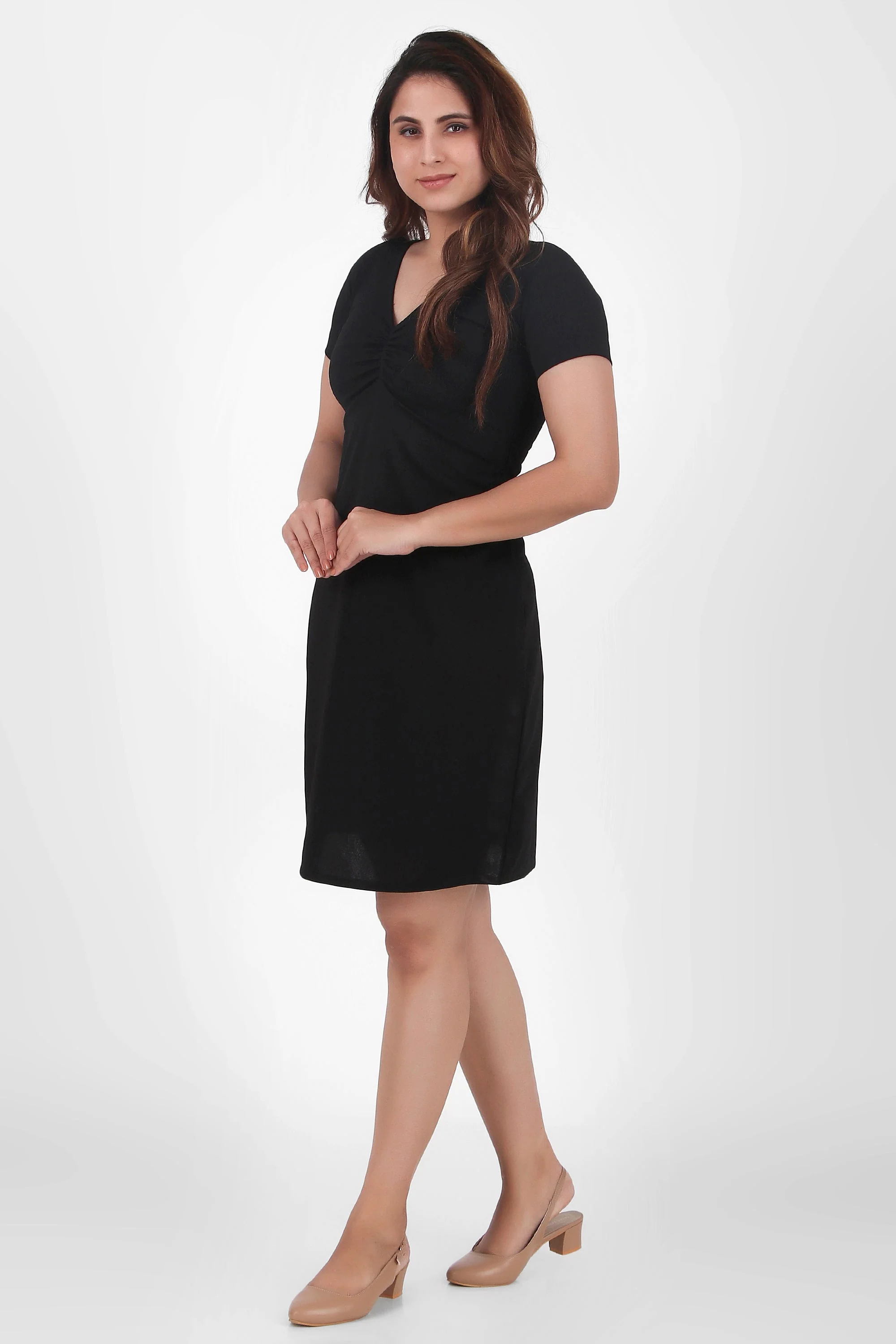 Graceful Gather Sheath Dress - Image 4