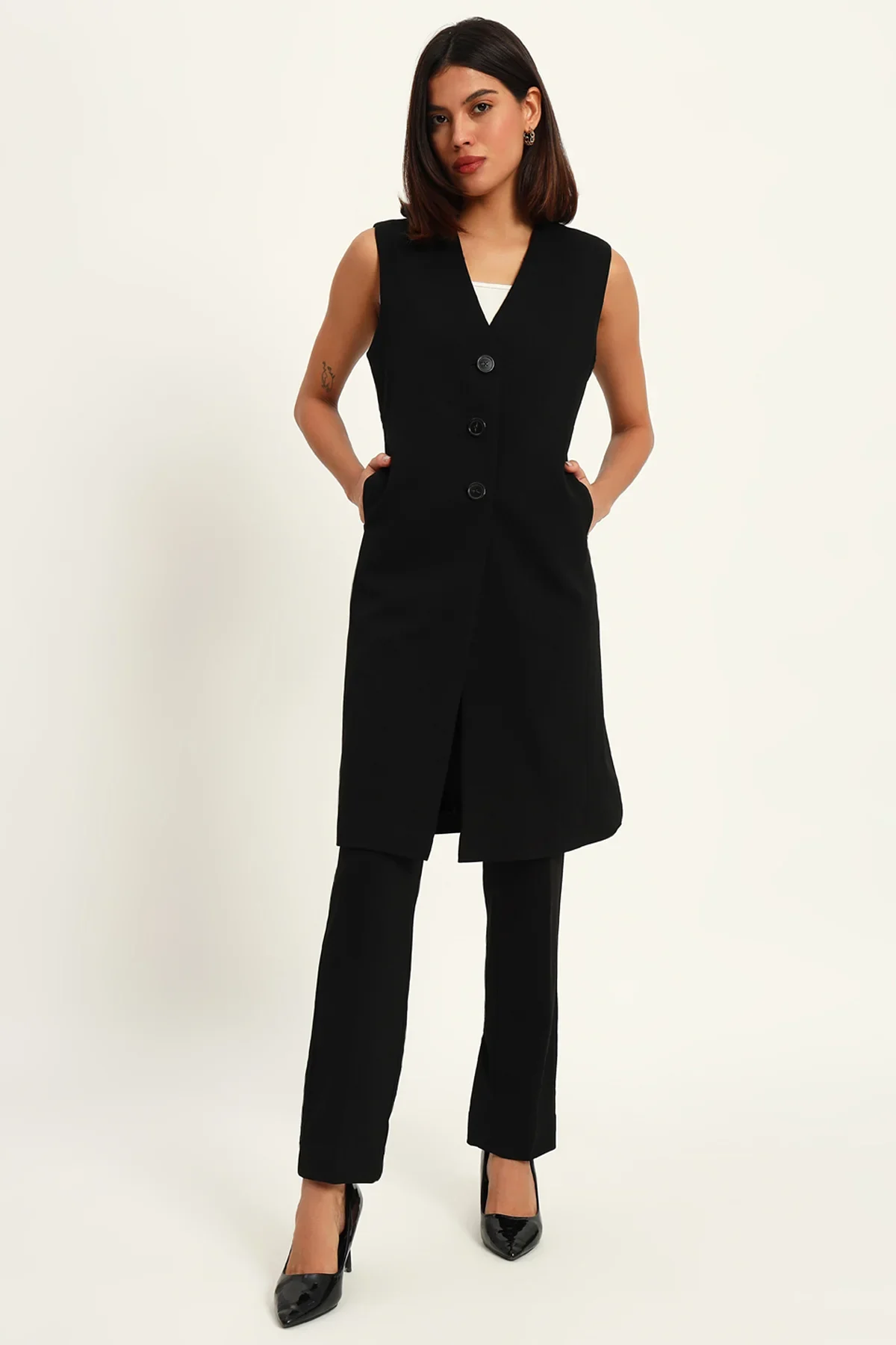 Majestic Longline Blazer Duo, Black - Image 3