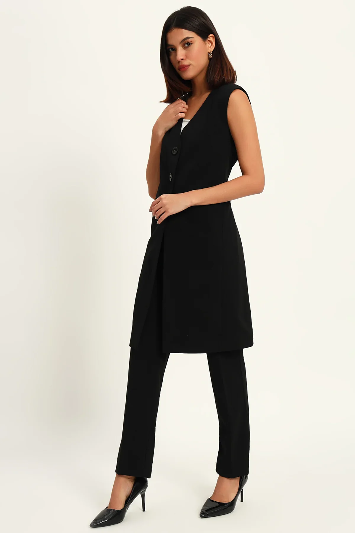Majestic Longline Blazer Duo, Black - Image 5