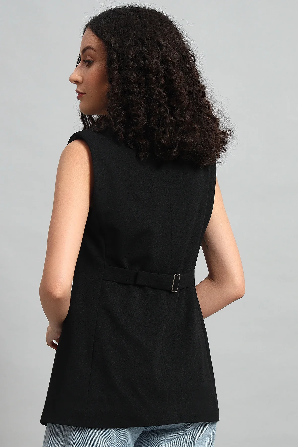 Polished Power Vest Jacket, Black - Image 7