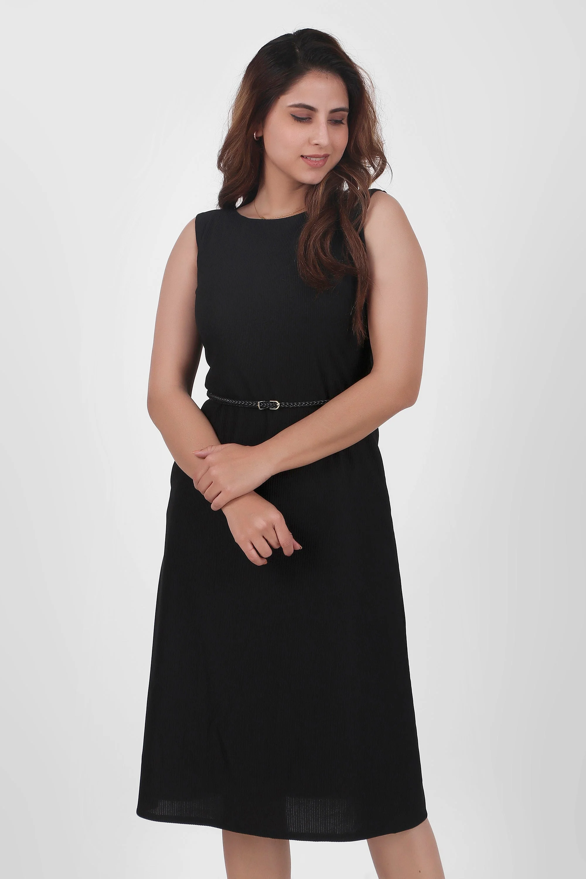 Serenity Formal Midi Dress, Black - Image 3