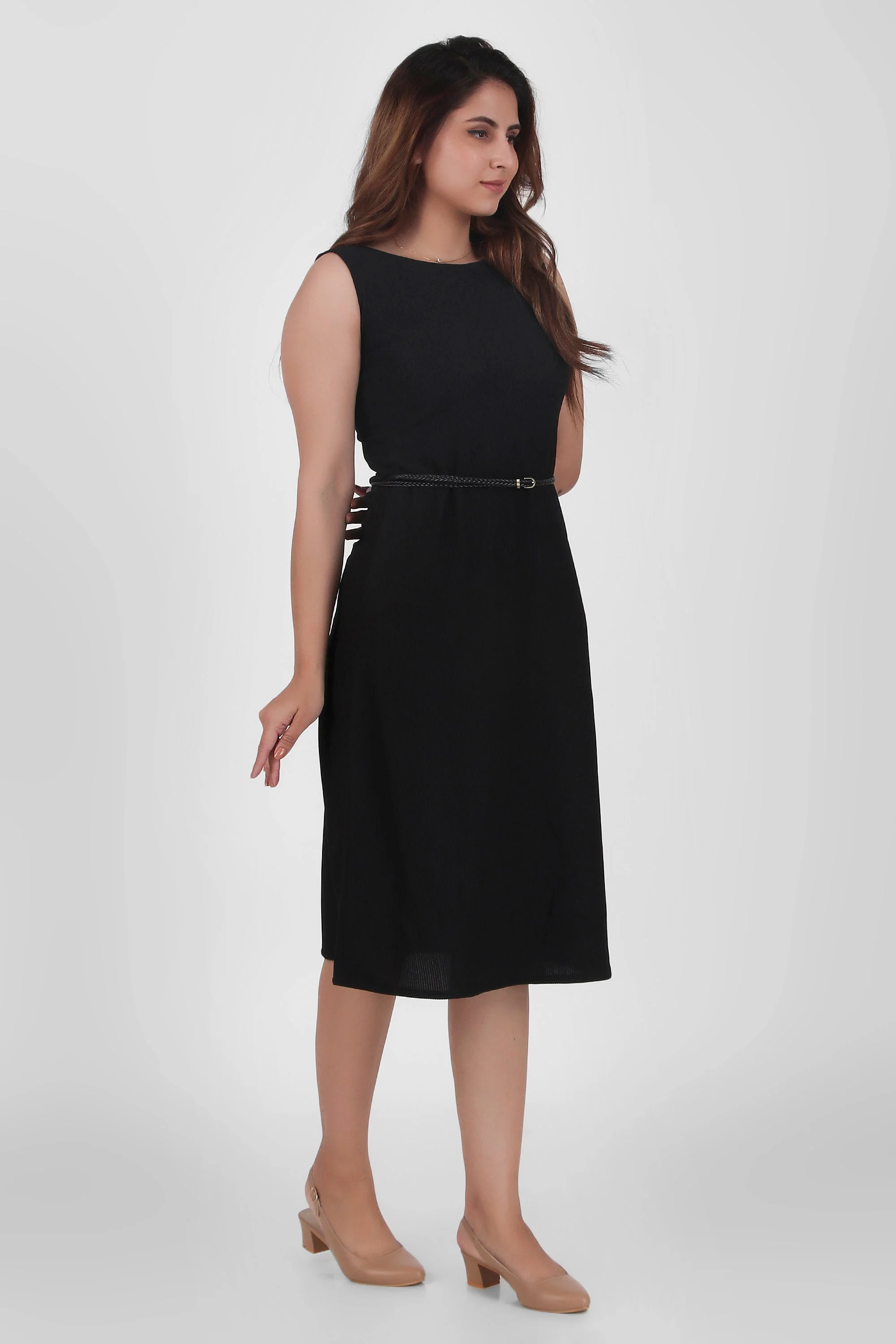 Serenity Formal Midi Dress, Black - Image 4