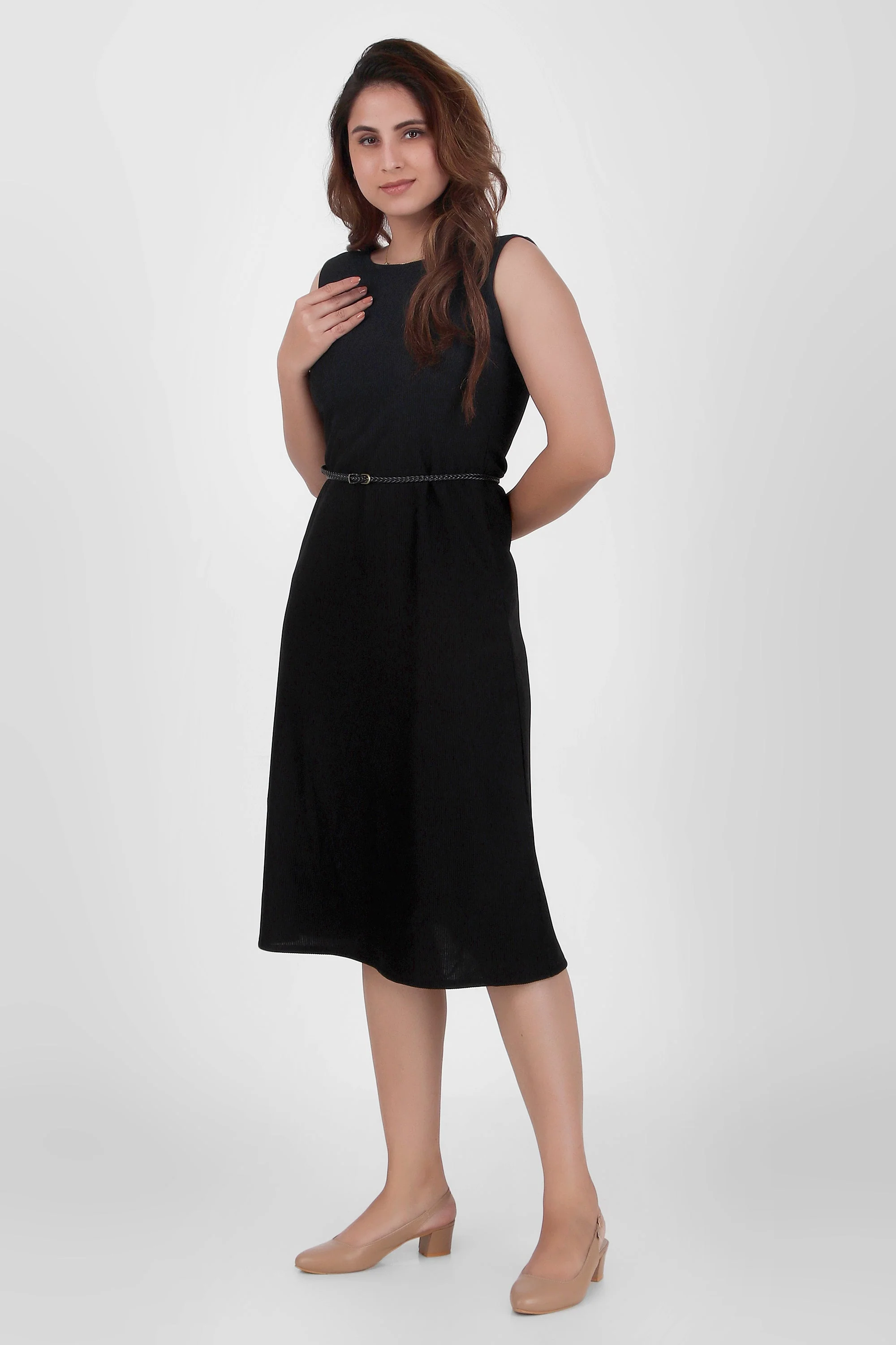 Serenity Formal Midi Dress, Black - Image 5