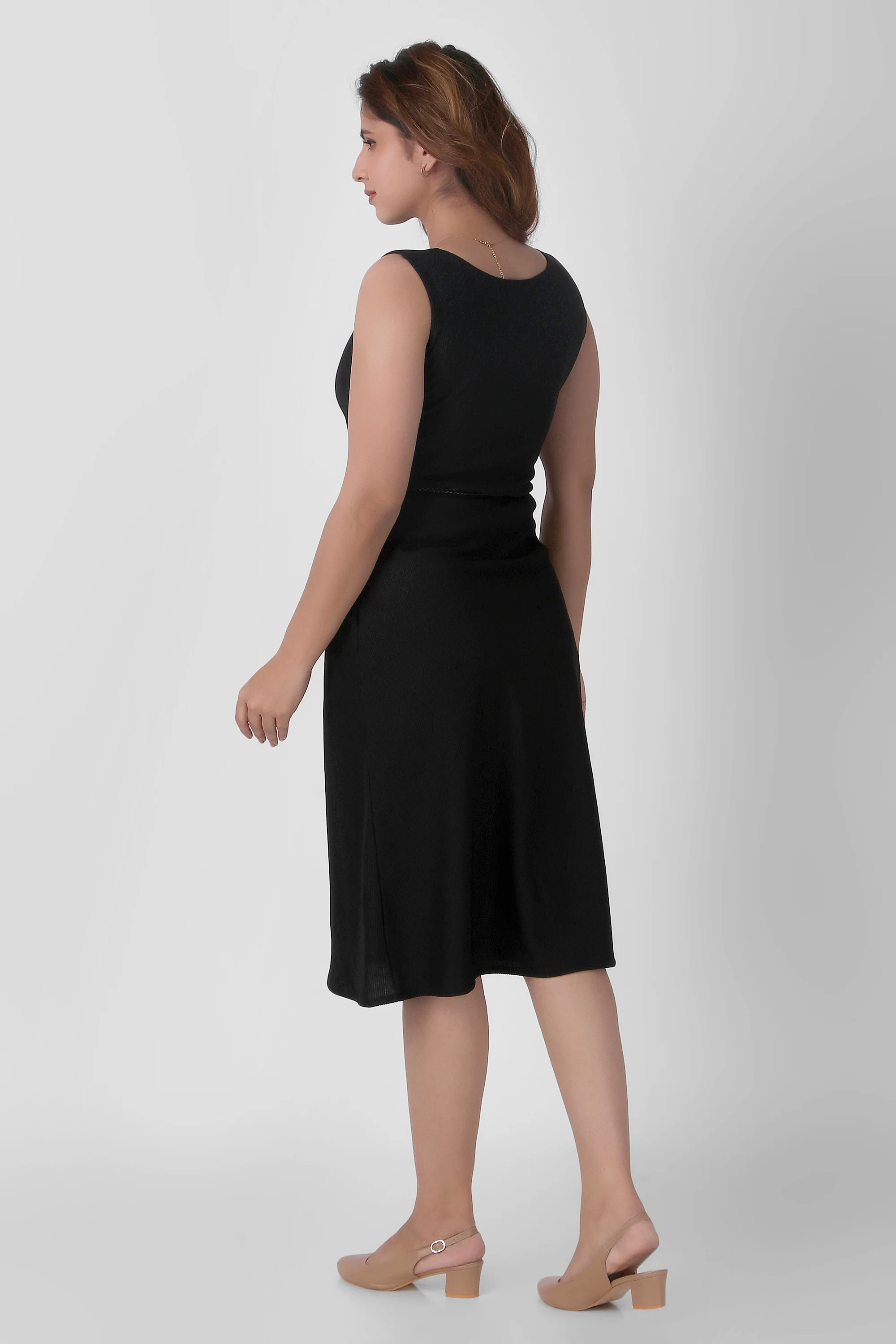 Serenity Formal Midi Dress, Black - Image 7
