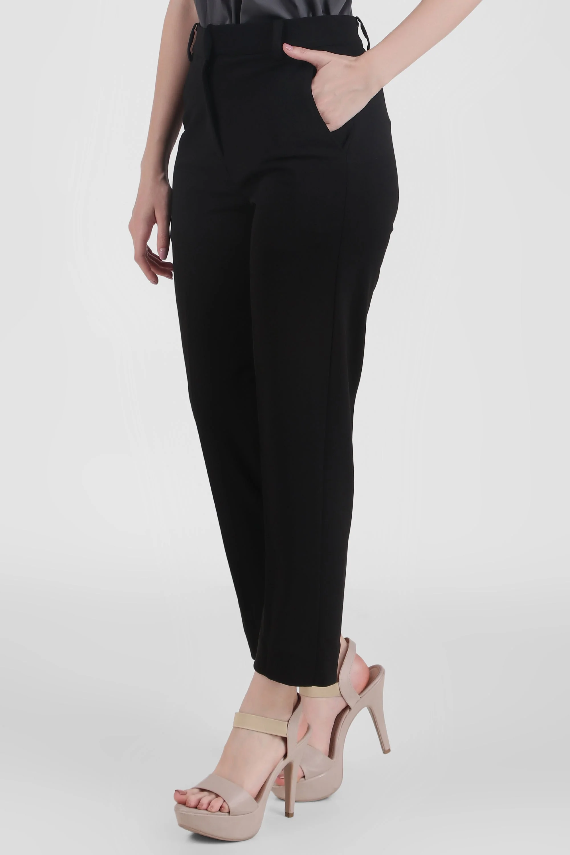 Straight Fit Formal Trousers, Black - Image 4