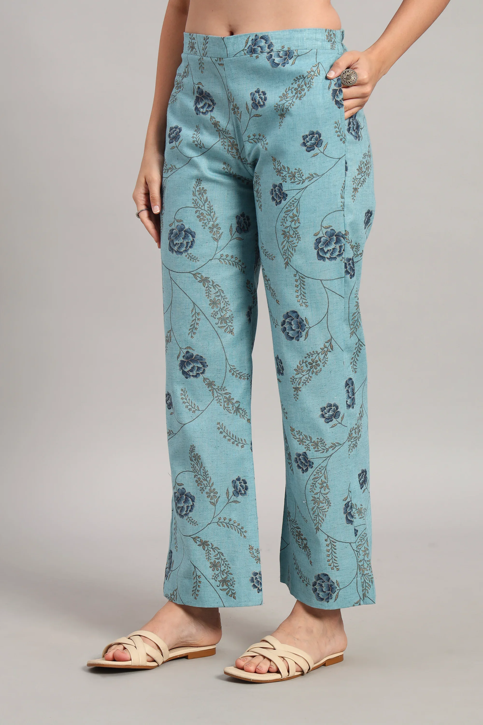 Subah Se Shaam Kurta Set, Sky Blue Prints - Image 6