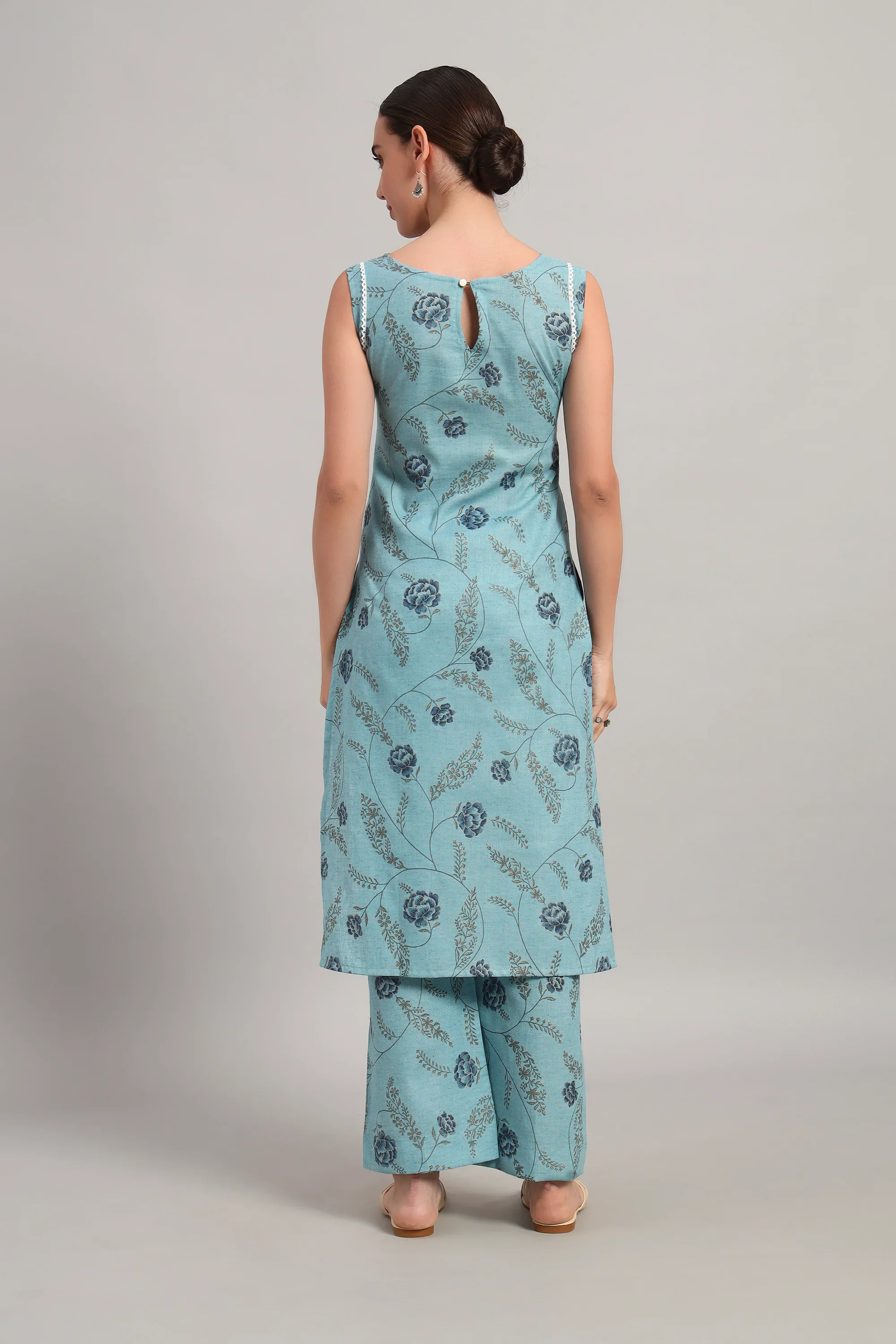 Subah Se Shaam Kurta Set, Sky Blue Prints - Image 7