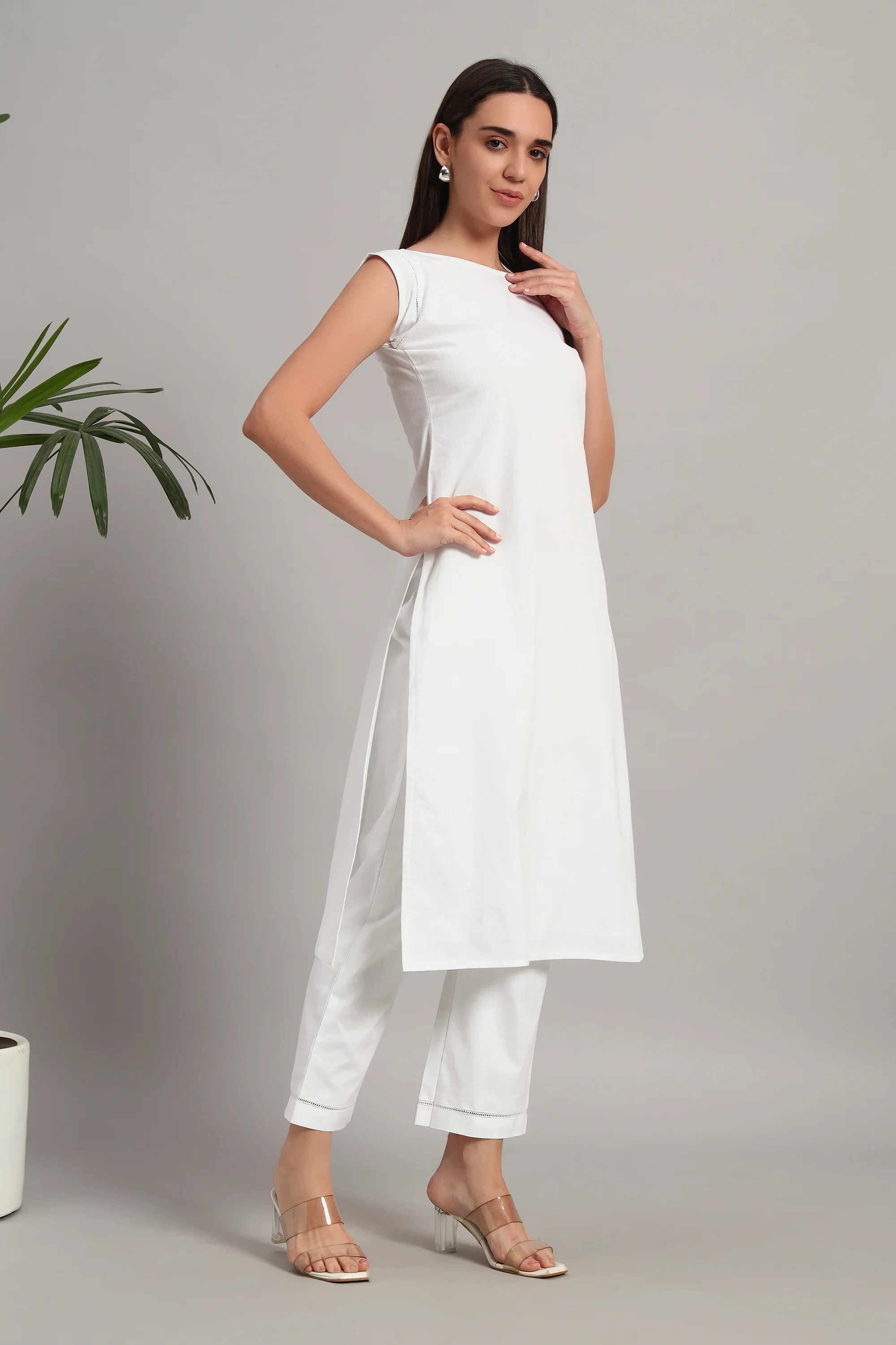 Subah Se Shaam Kurta Set, White - Image 3