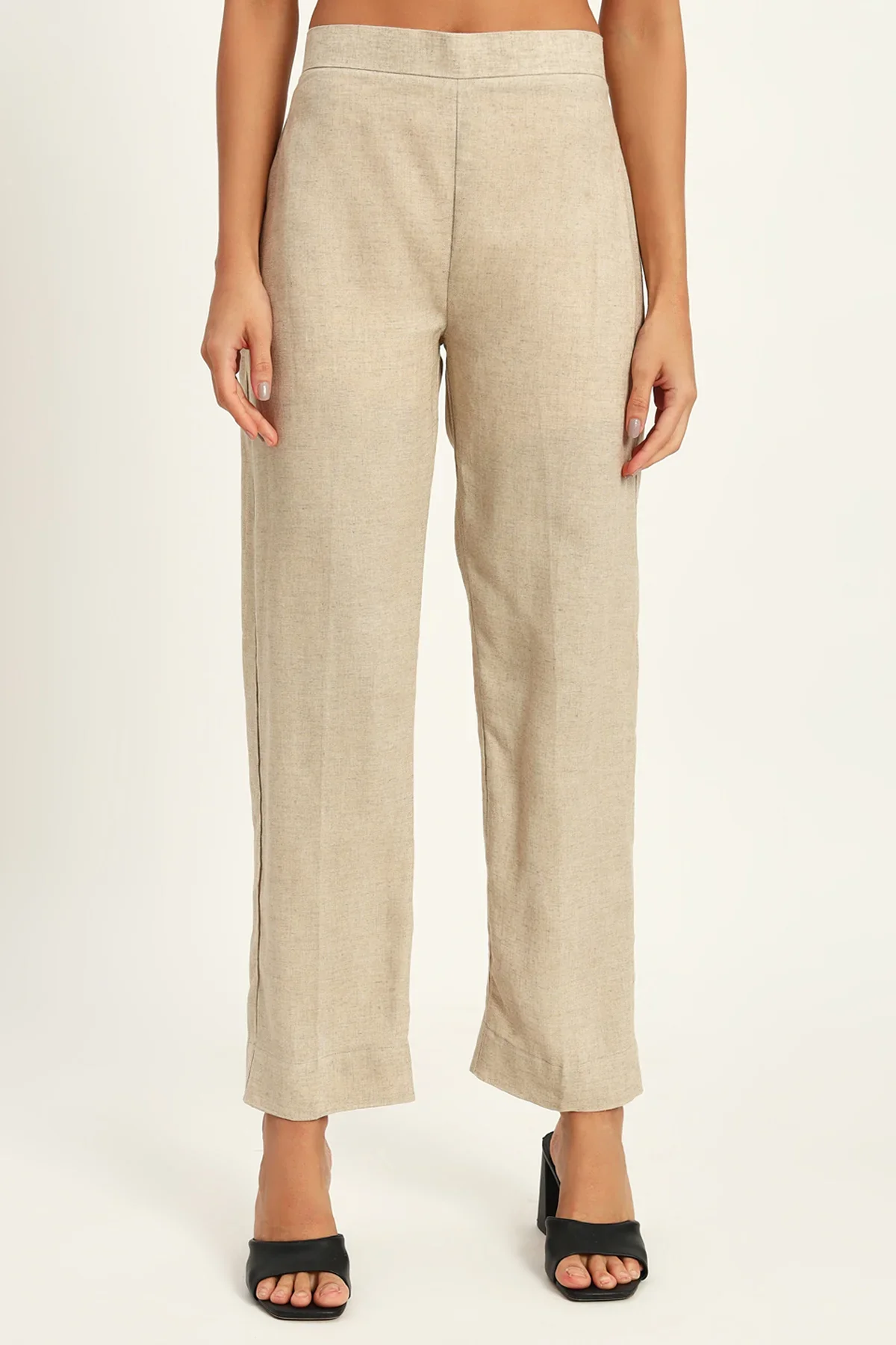 Tailored Vest Kurta Pant Set, Beige - Image 6