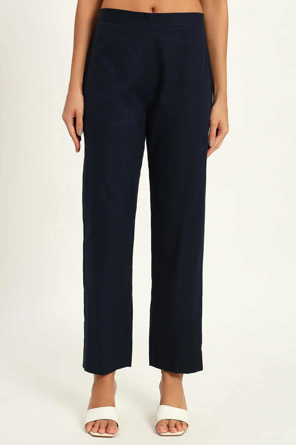 Tailored Vest Kurta Pant Set, Navy Blue - Image 6