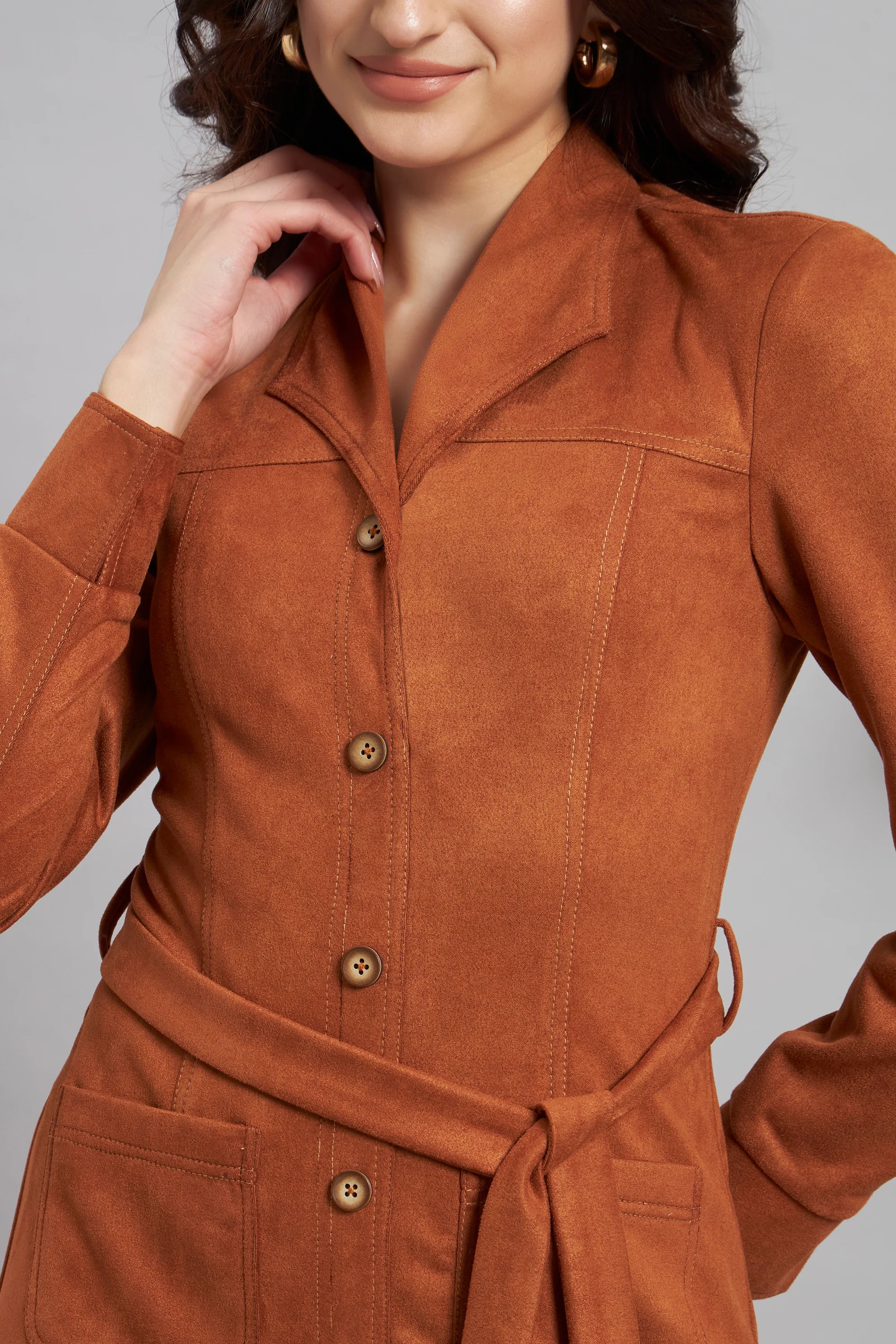 Tan & Tact Suede Midi Dress - Image 5