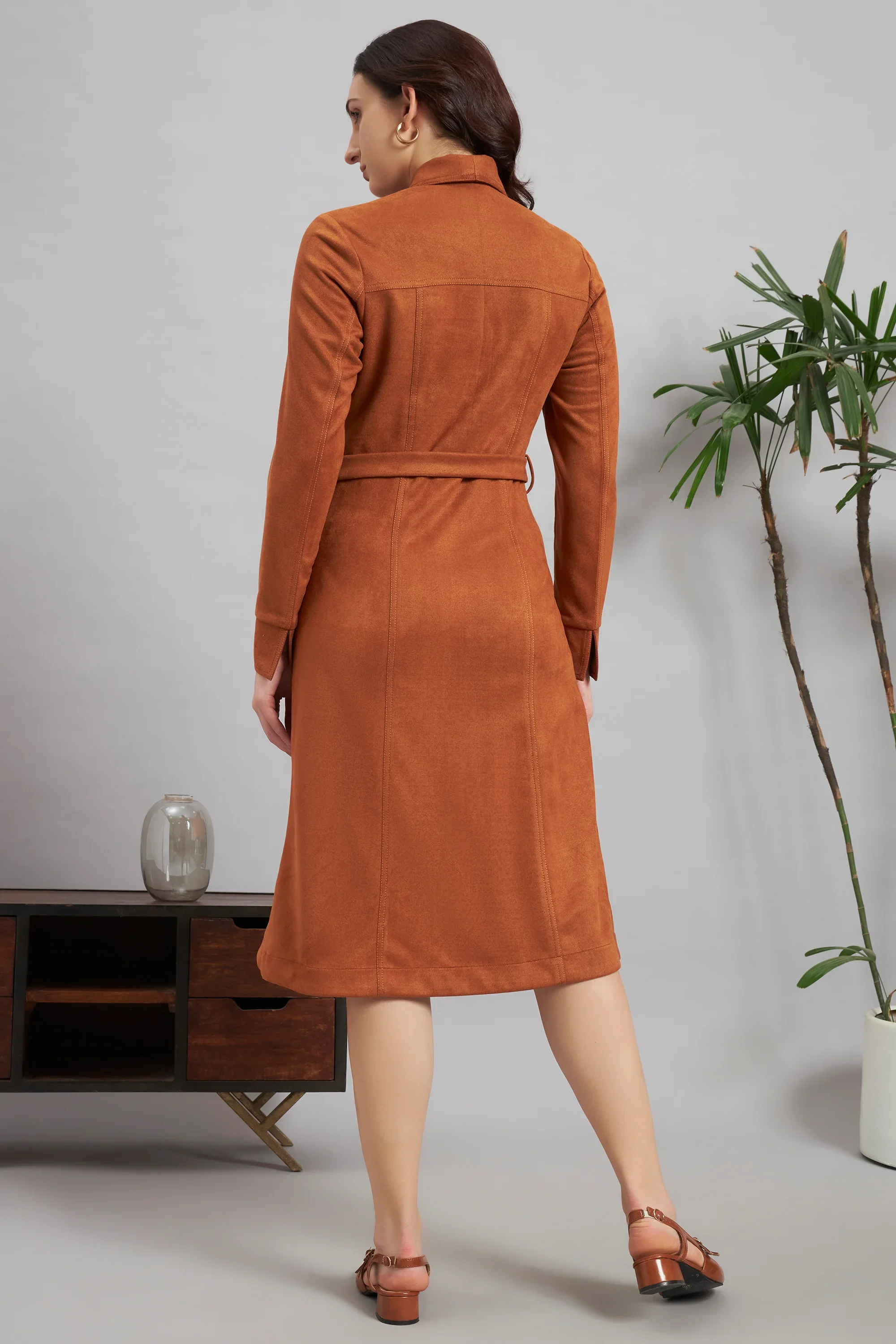 Tan & Tact Suede Midi Dress - Image 6