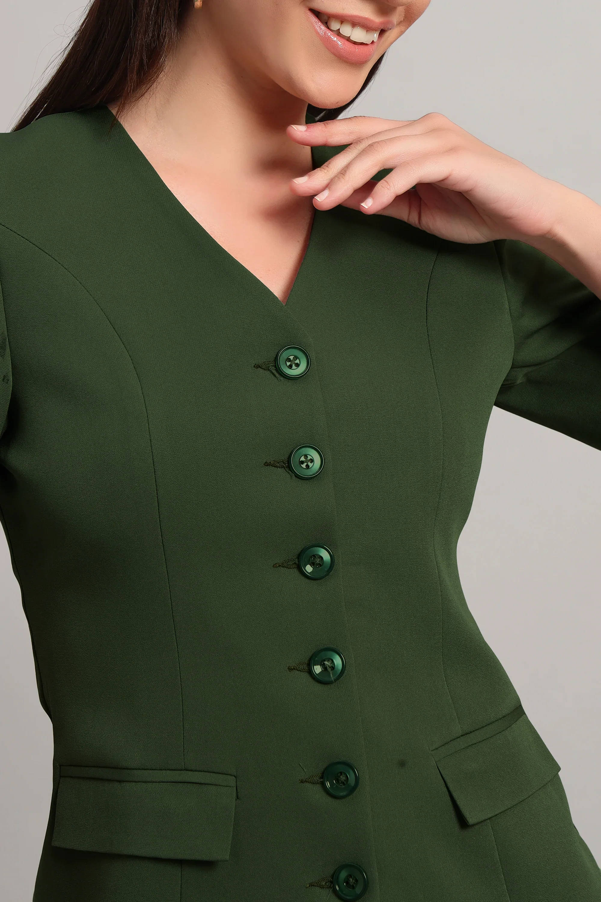 The Breezy Blazer Set, Olive Green - Image 5