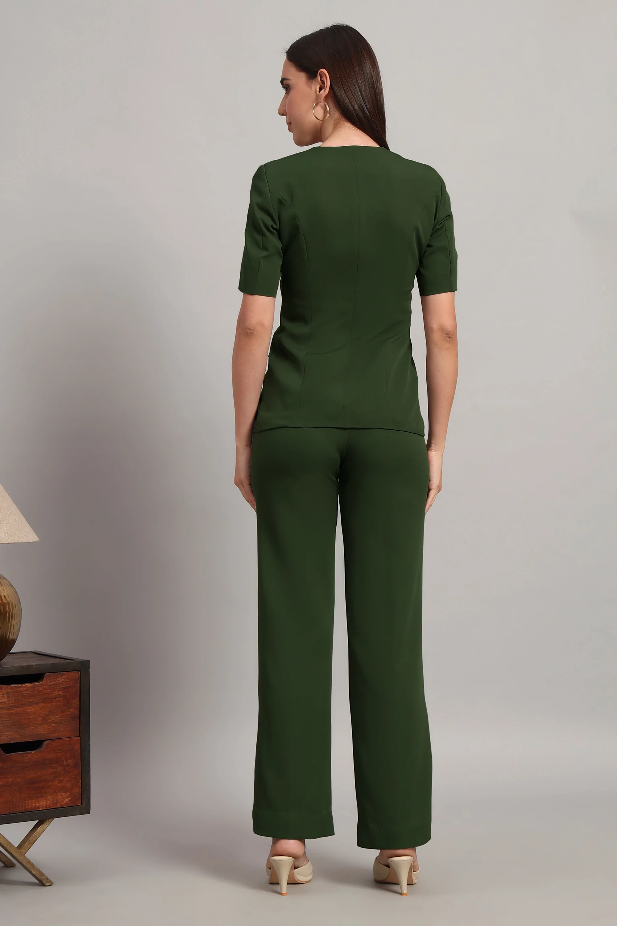 The Breezy Blazer Set, Olive Green - Image 6