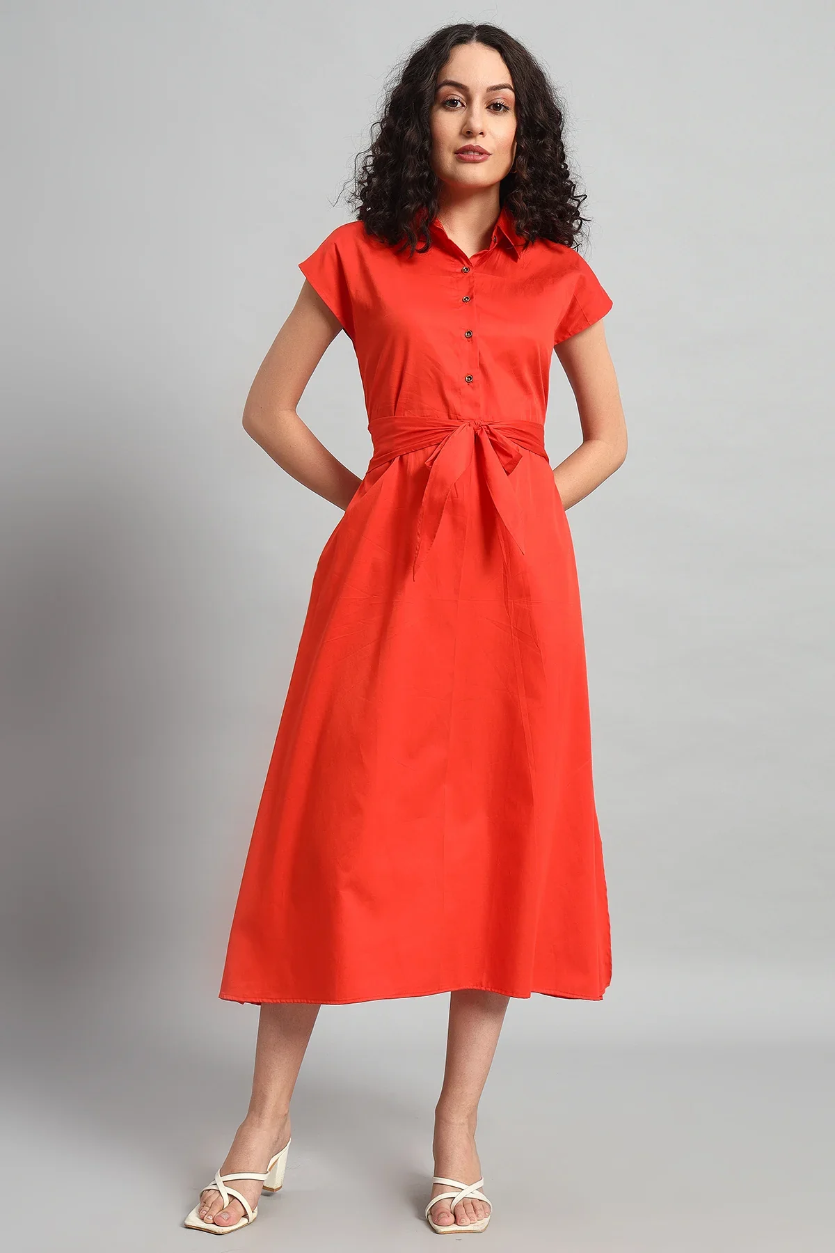 The City Chic Shirt Dress, Tangerian - Image 3