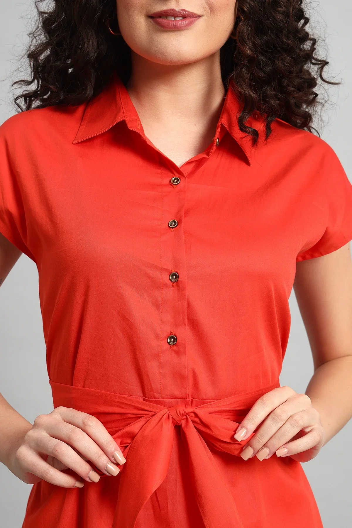 The City Chic Shirt Dress, Tangerian - Image 4