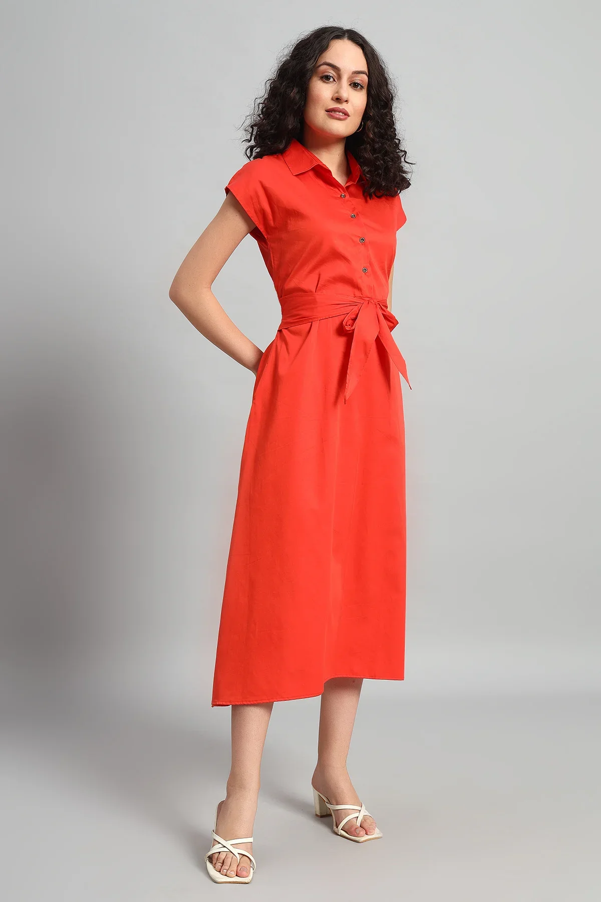 The City Chic Shirt Dress, Tangerian - Image 5