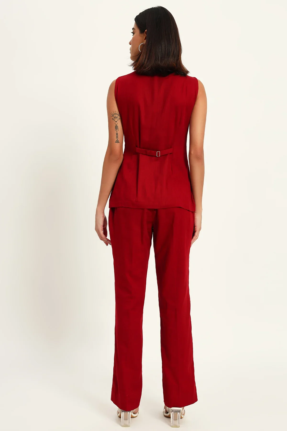 Urban Ease Co-ord Set, Maroon - Image 7