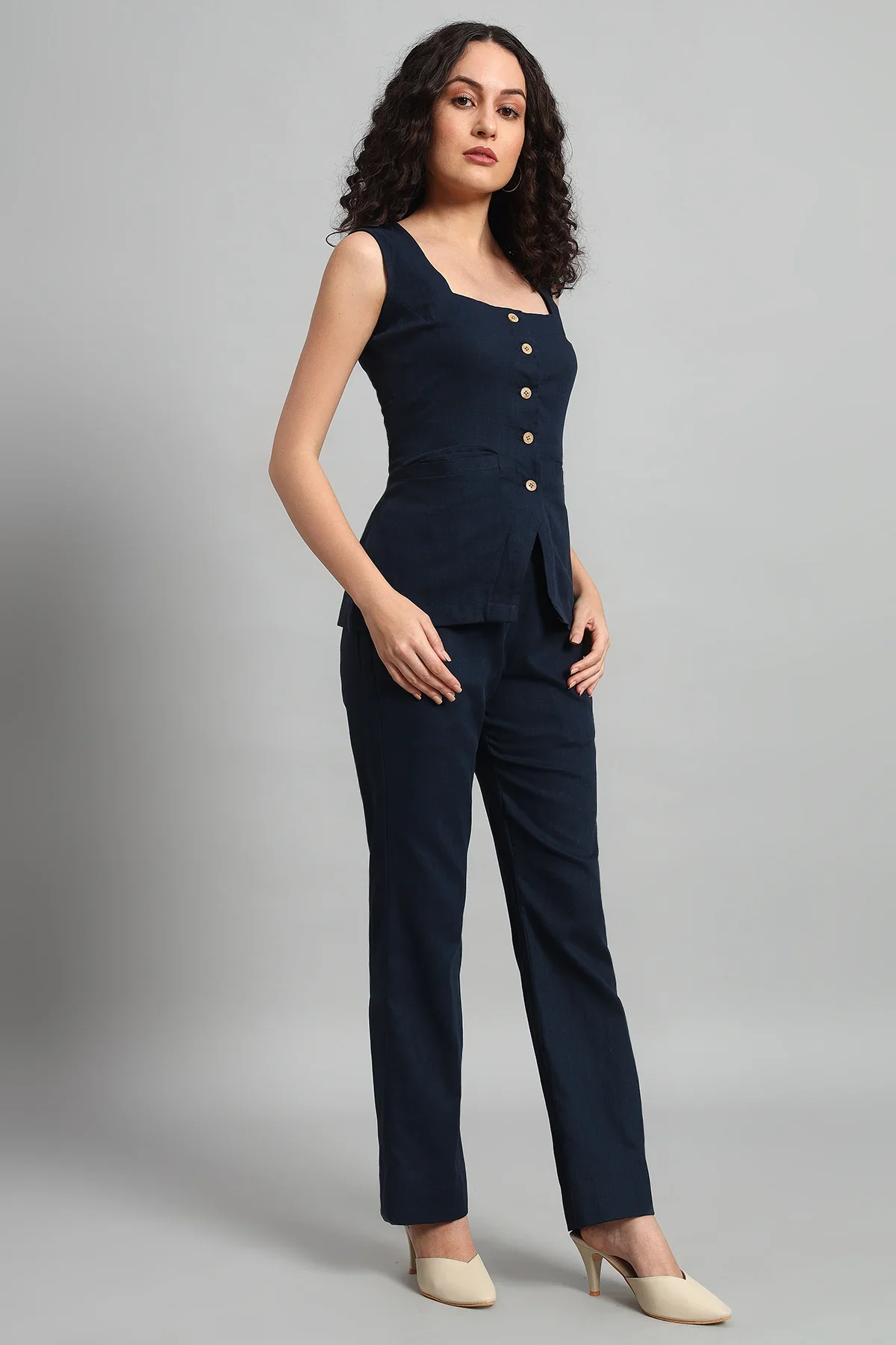 Urban Ease Co-ord Set, Navy Blue - Image 5