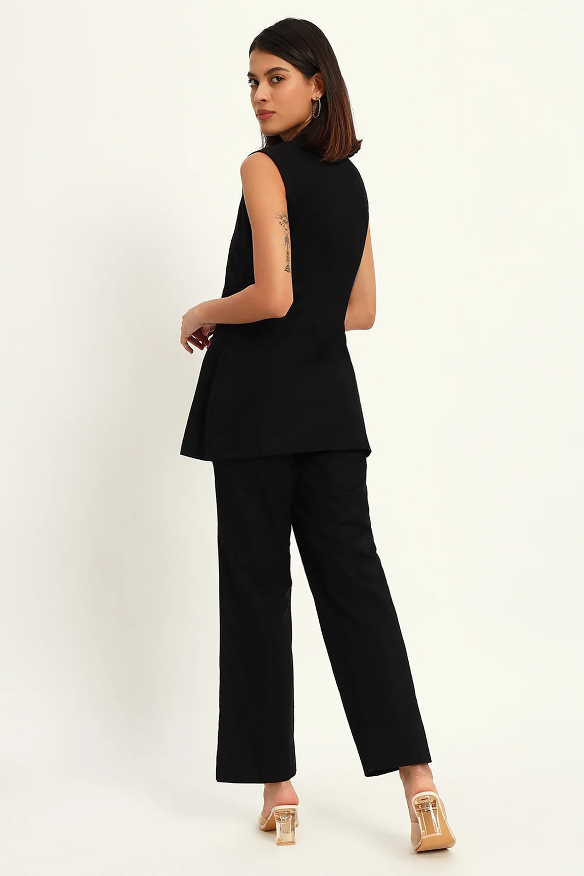 Versatile Linen Trio Jacket Co-ord Set,  Black - Image 3