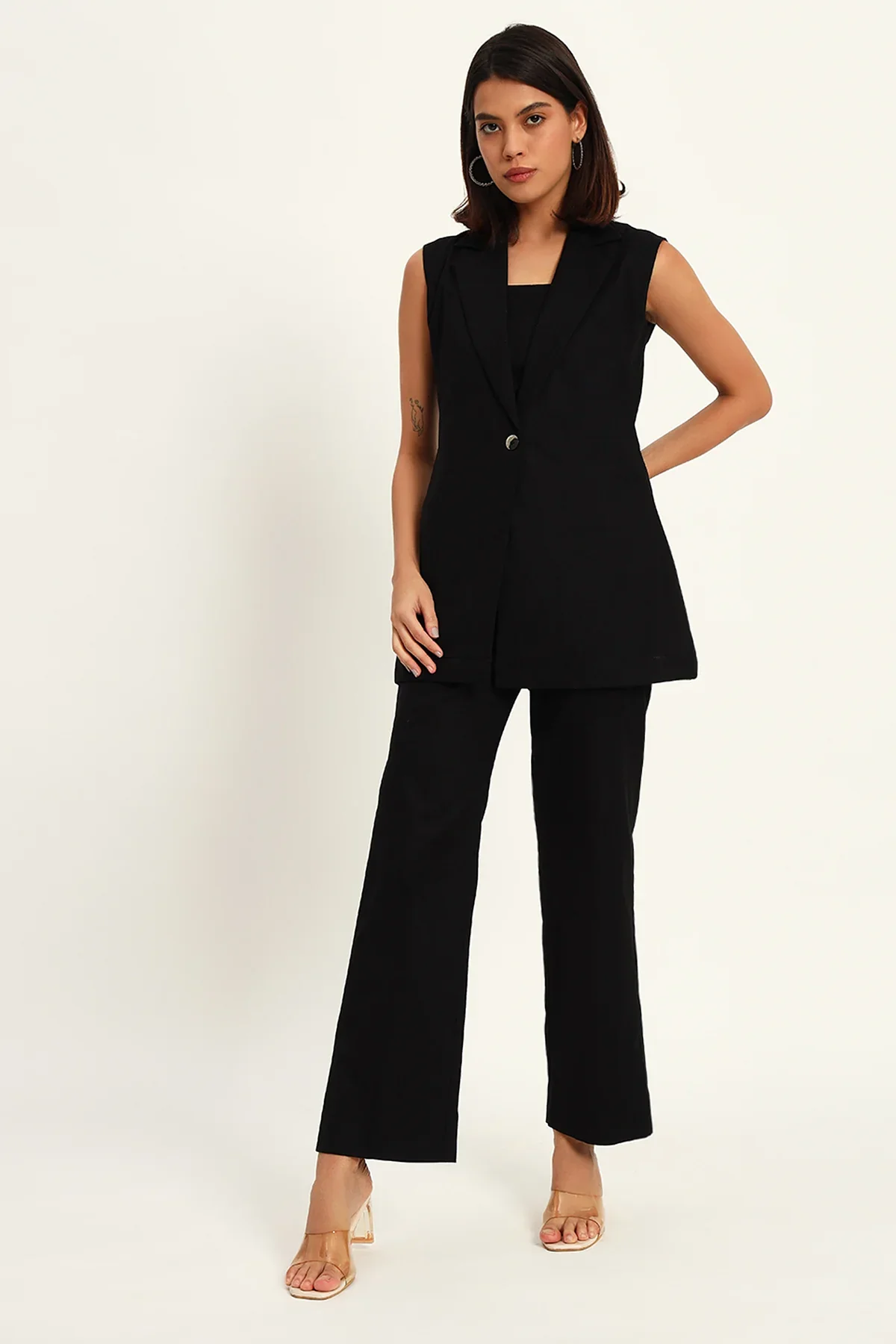 Versatile Linen Trio Jacket Co-ord Set,  Black - Image 5