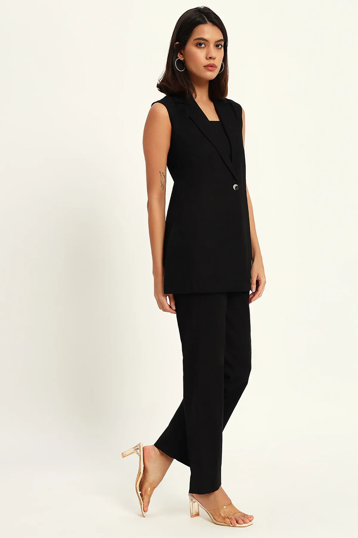 Versatile Linen Trio Jacket Co-ord Set,  Black - Image 7