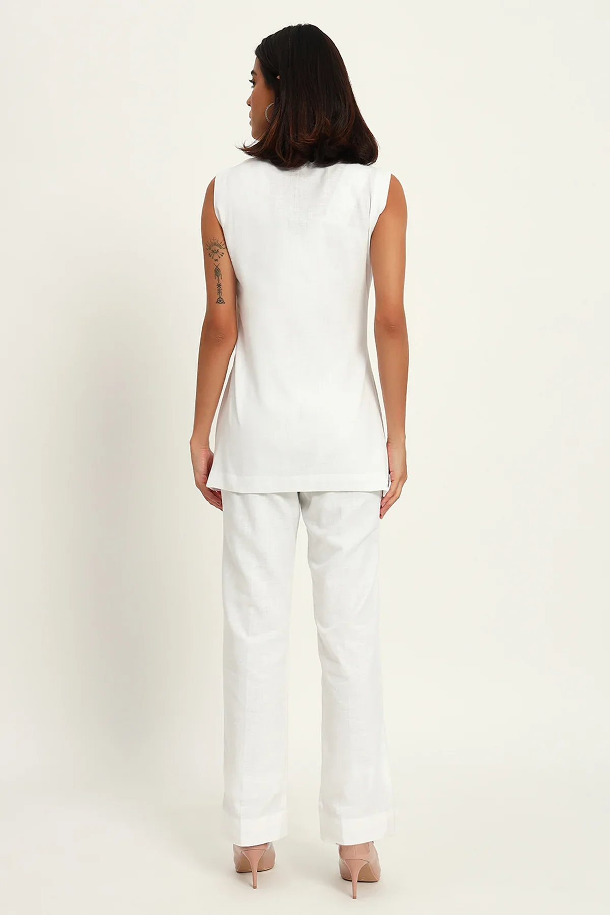 Versatile Linen Trio Jacket Co-ord Set, White - Image 7