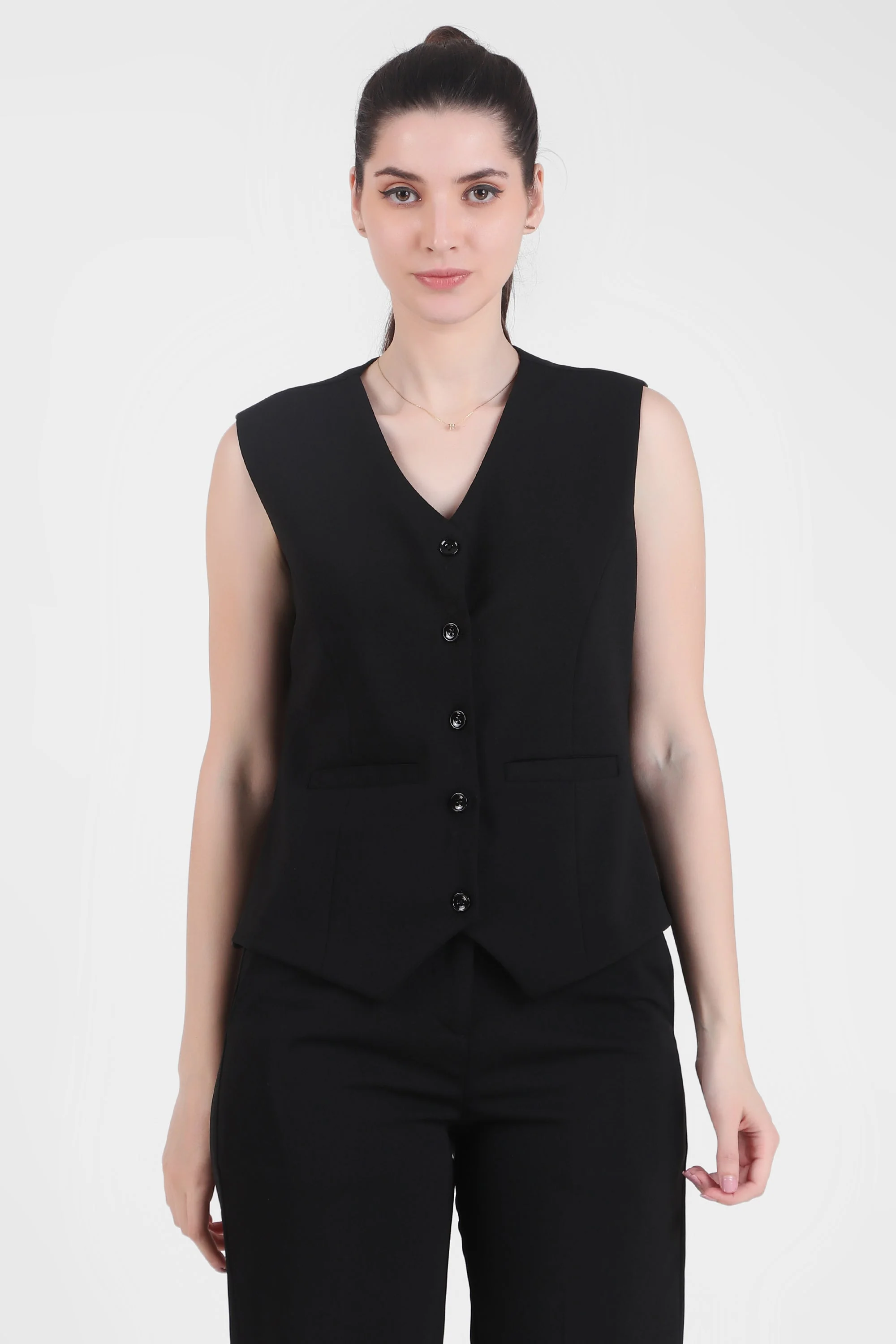 Waistcoat And Trousers Co-ord Set - Black - Image 5