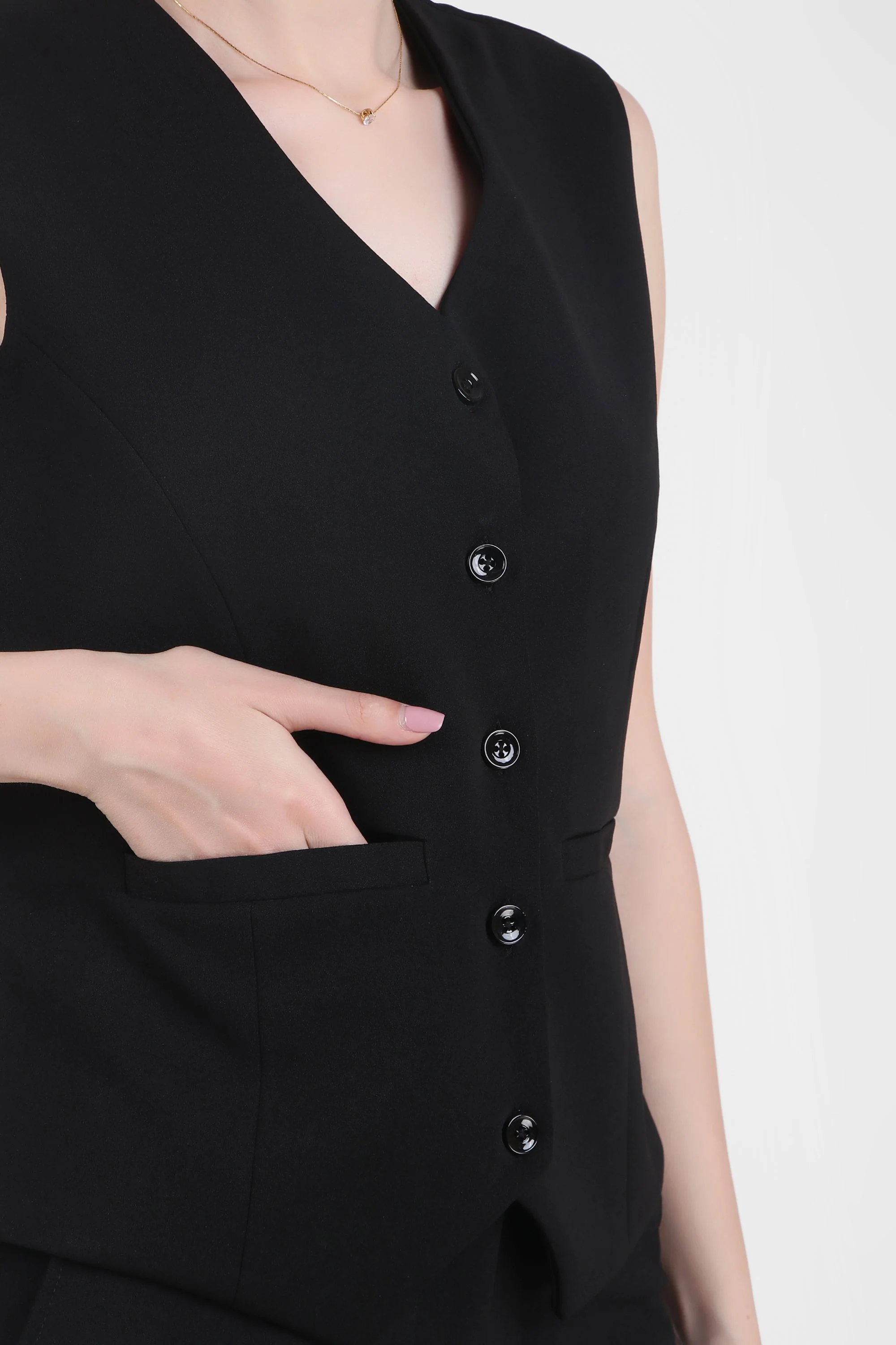 Waistcoat And Trousers Co-ord Set - Black - Image 6