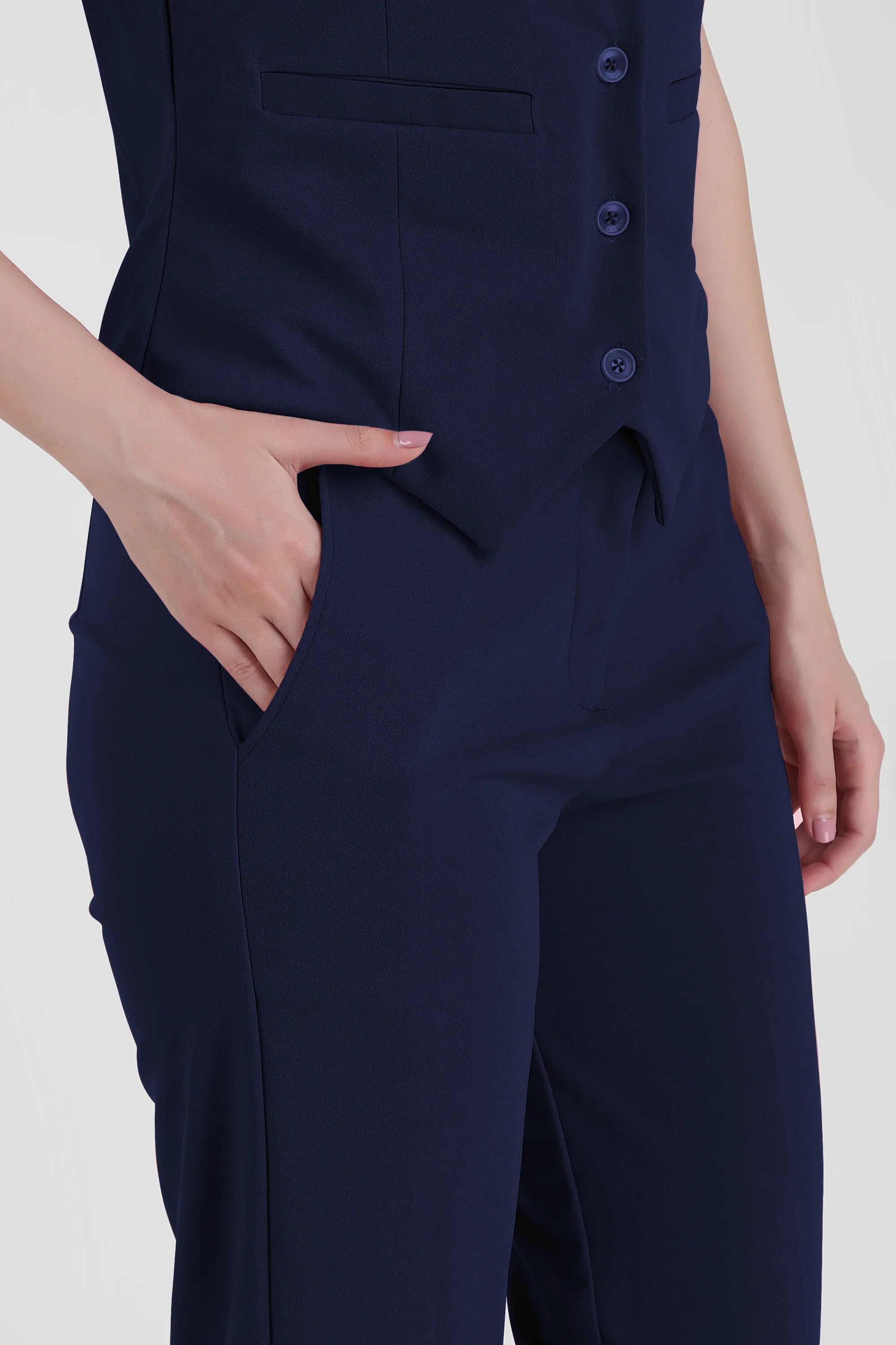 Waistcoat And Trousers Co-ord Set - Midnight Blue - Image 6