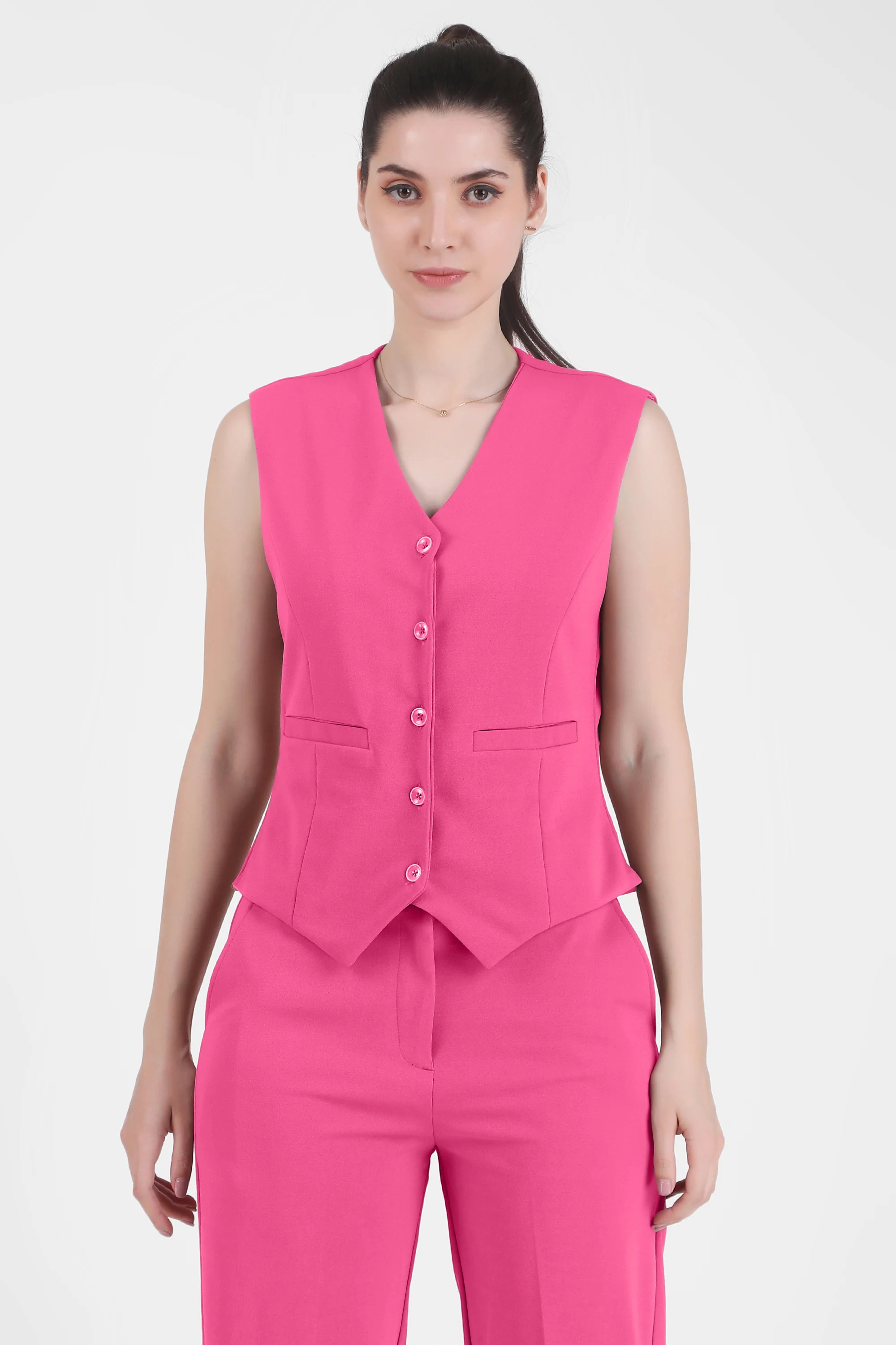 Waistcoat And Trousers Co-ord Set - Pink - Image 4