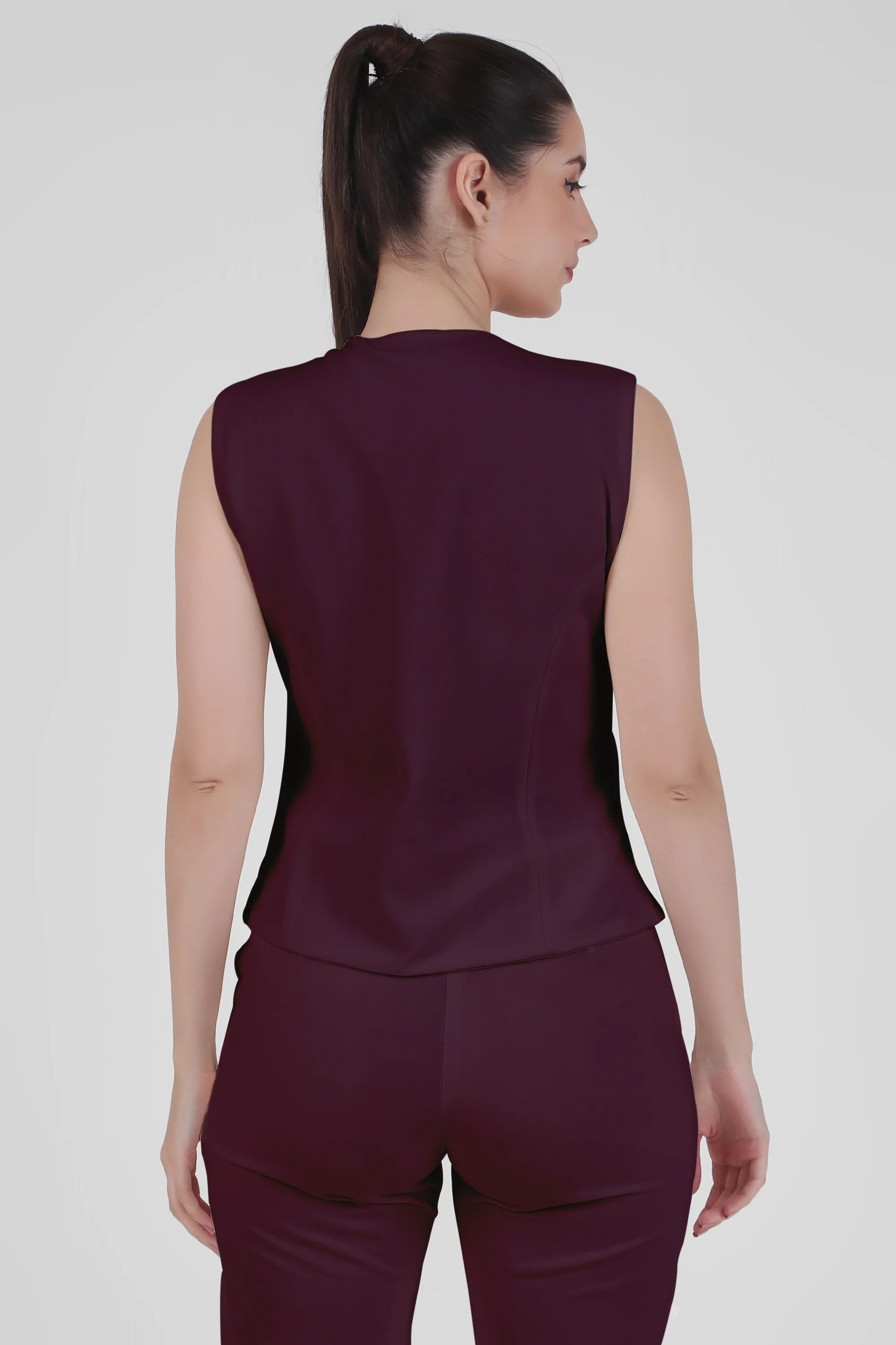 Waistcoat And Trousers Co-ord Set - Plum - Image 3