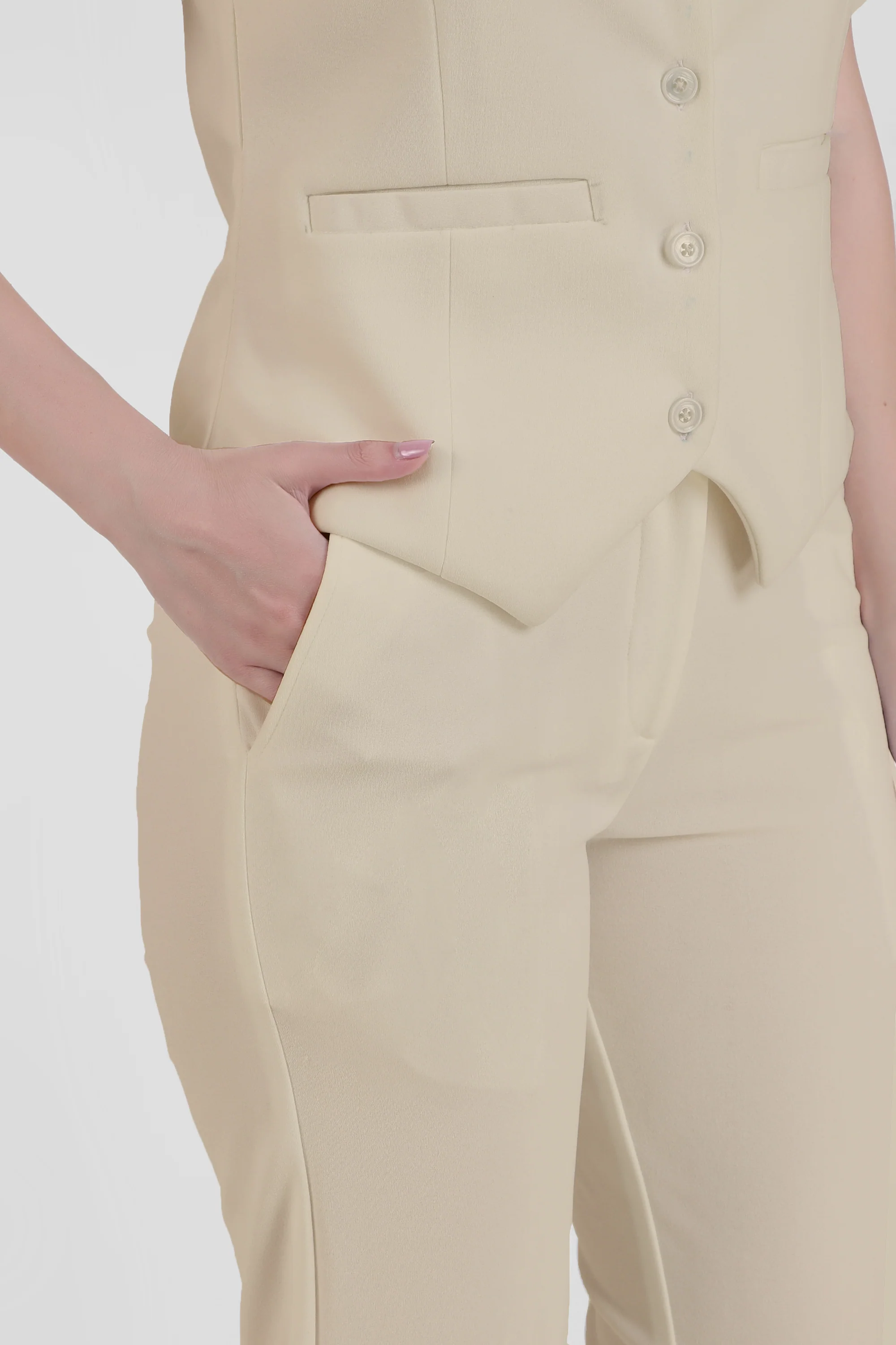 Waistcoat And Trousers Co-ord Set - Sand - Image 5